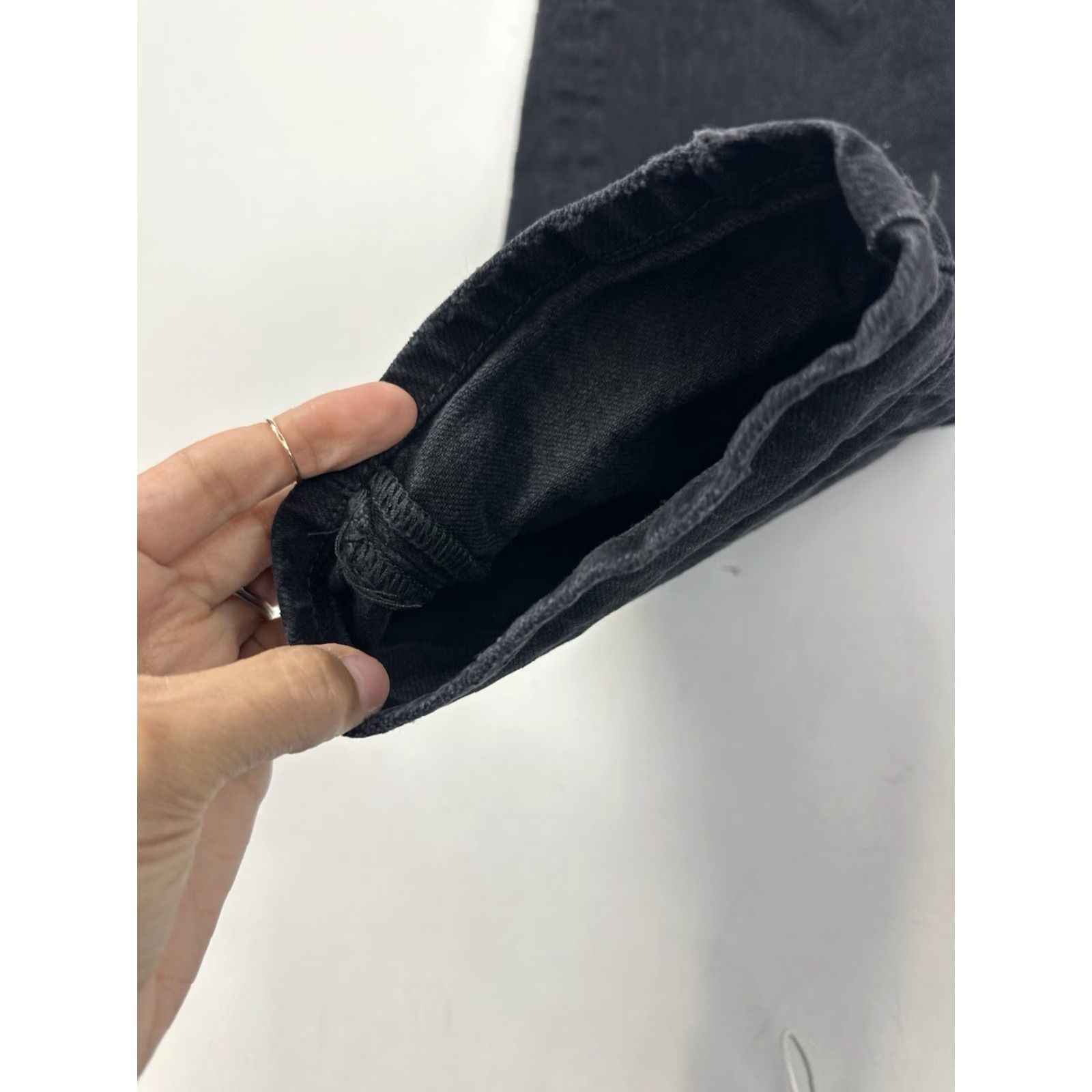 Vintage We The Free Free People Jeans Women’s 25 Black High Rise Distressed Bohemian Straight Mens? Size 42" / US 20 - 5 Thumbnail