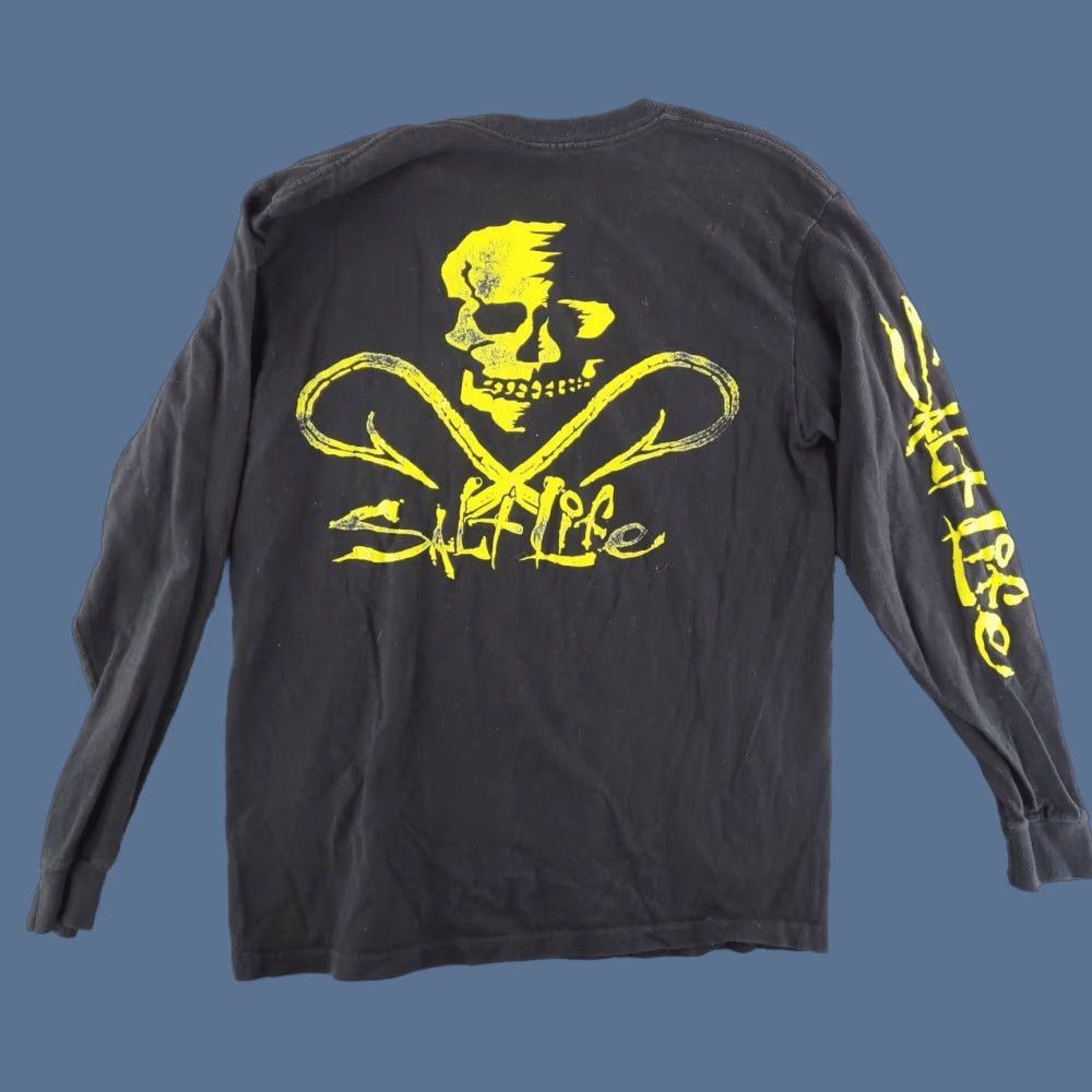 Vintage Salt Life Shirt Mens Small Long Sleeve Skull Crossbones Black Size US S / EU 44-46 / 1 - 1 Thumbnail