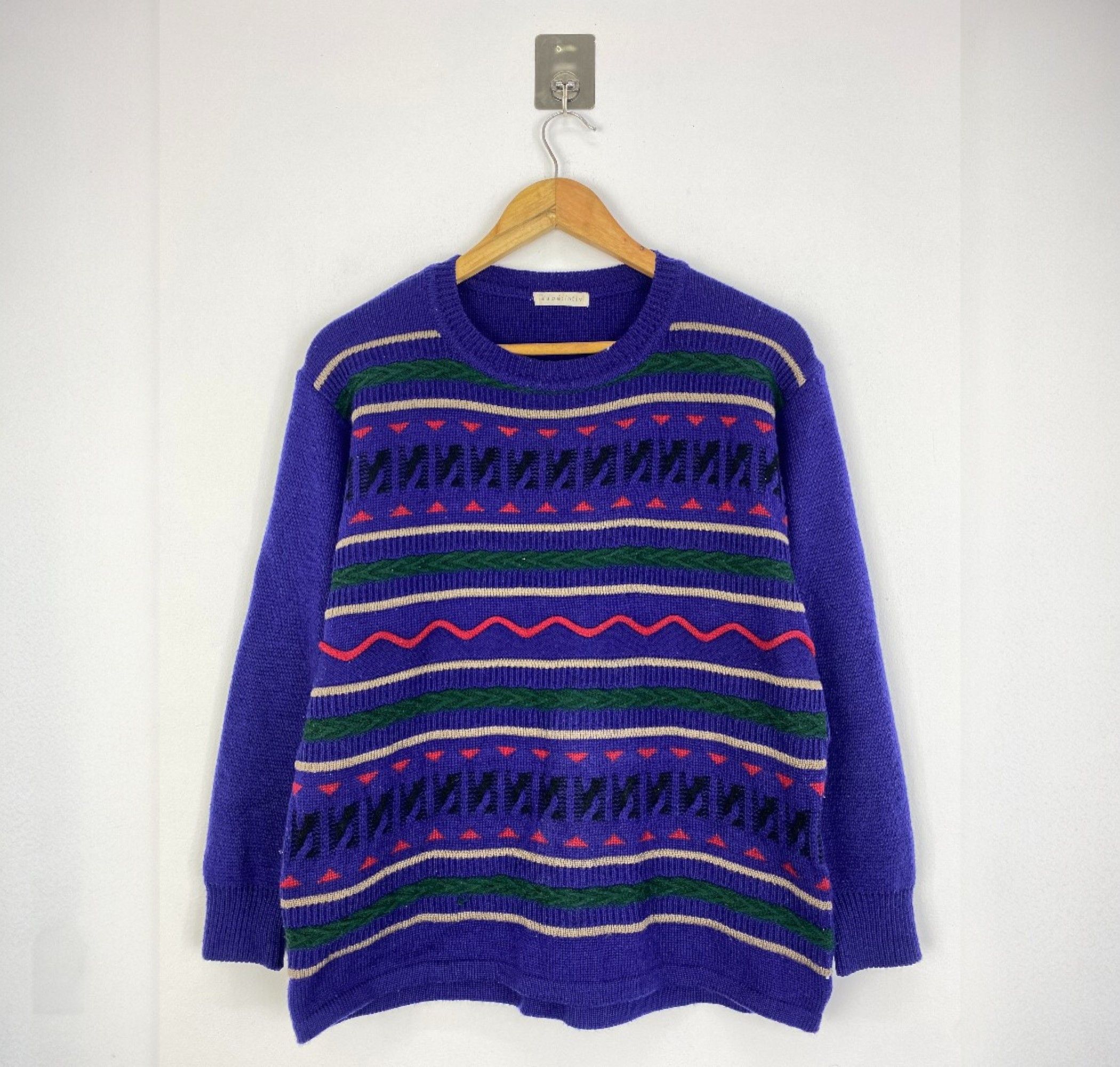 Japanese Brand × Native × Vintage Vintage Japanese Brand Striped Knit Sweatshirt SH0012 Size US M / EU 48-50 / 2 - 1 Thumbnail