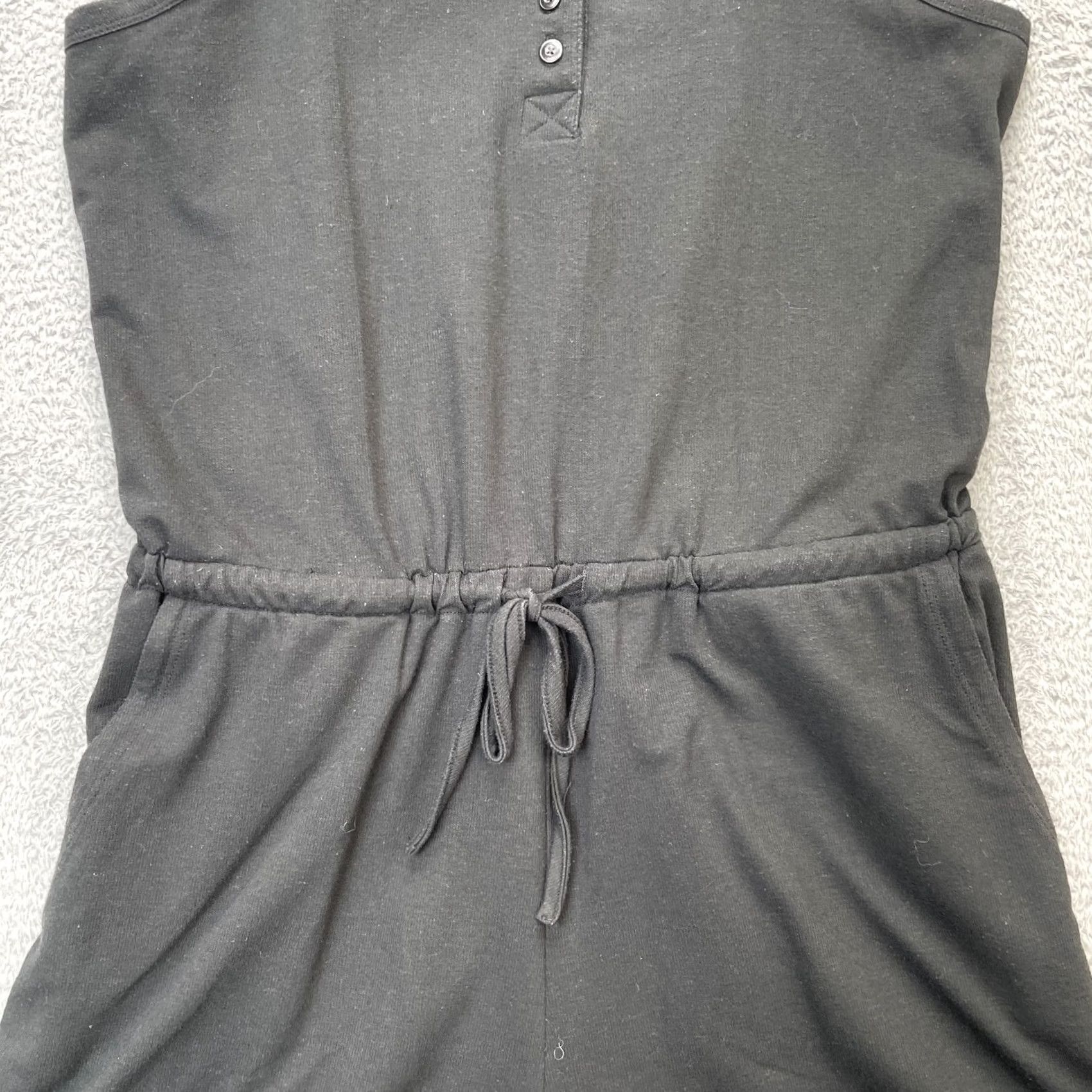 Toad&Co VINTAGE Toad&Co One Piece Womens Medium Black Romper Scoop Neck Line Drawcord Waist Size 32" / US 10 / IT 46 - 6 Thumbnail