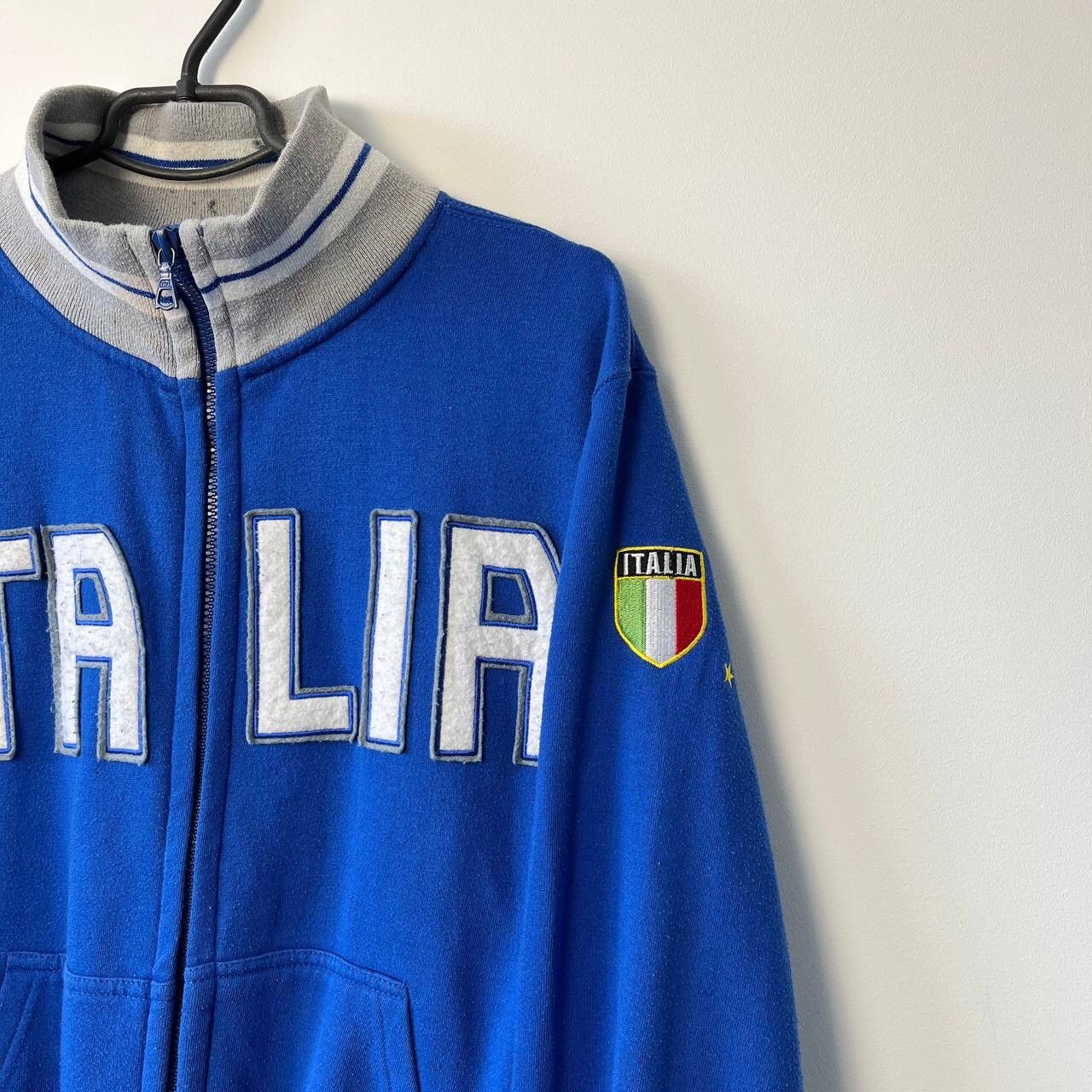 Vintage Y2K Rare 🇮🇹 Blue Italia Team big center logo Soccer Zip Size US M / EU 48-50 / 2 - 20 Thumbnail