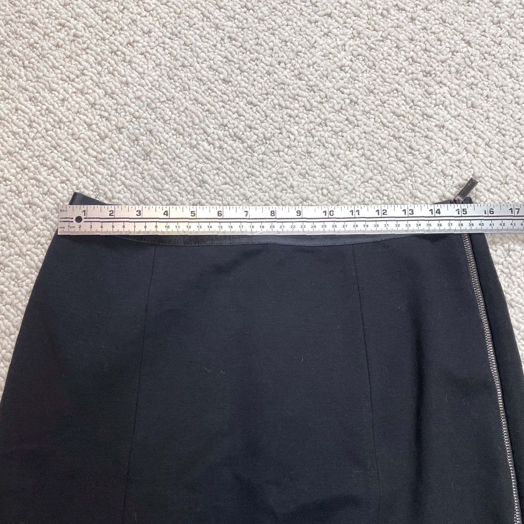 Elie Tahari Elie Tahari Skirt Womens 10 Black Full Zip Stretch Rayon Solid Pencil Straight Size 32" / US 10 / IT 46 - 5 Thumbnail