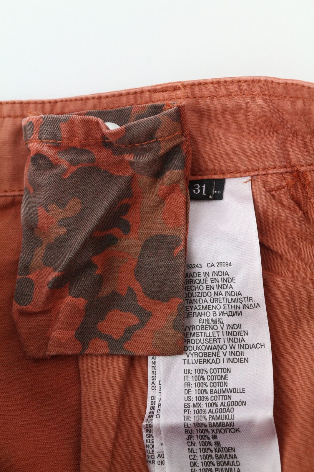 Diesel P-ATLAN-PAT W31 Orange Camouflage Multi-Pocket 85385 Size US 31 - 8 Thumbnail