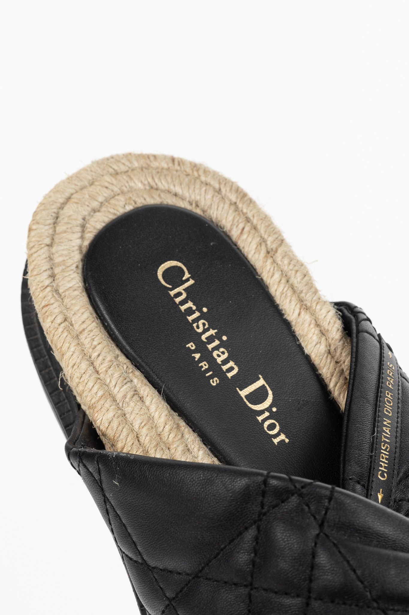 Dior Christian Dior DTwist Black Cannage Quilted Slide Sandals Size US 8.5 / IT 38.5 - 10 Thumbnail