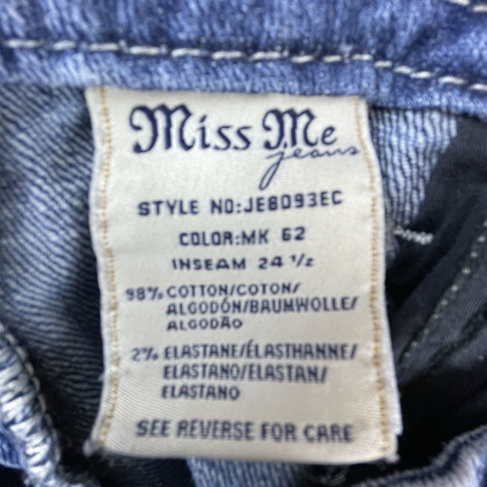Miss Me Miss Me Jeans Women 27 Mid Easy Cropped Flap Rhinestones Y2K Size 27" / US 4 / IT 40 - 11 Thumbnail