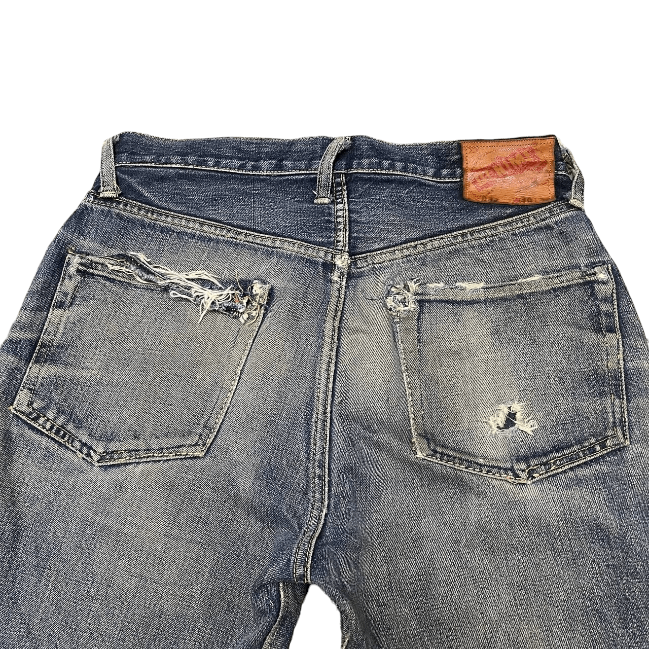 Denime Vintage Denime Japan Thrashed Denim Selvedge Leather Patch Size US 30 / EU 46 - 17 Thumbnail