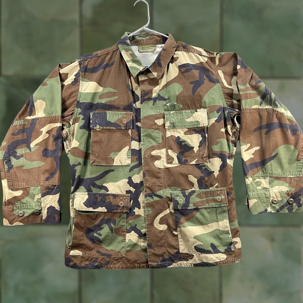 Vintage VINTAGE USGI BDU JACKET Mens M Regular Woodland Camo Ripstop 90s Army Coat Military Jacket Mens Size US M / EU 48-50 / 2 - 1 Thumbnail