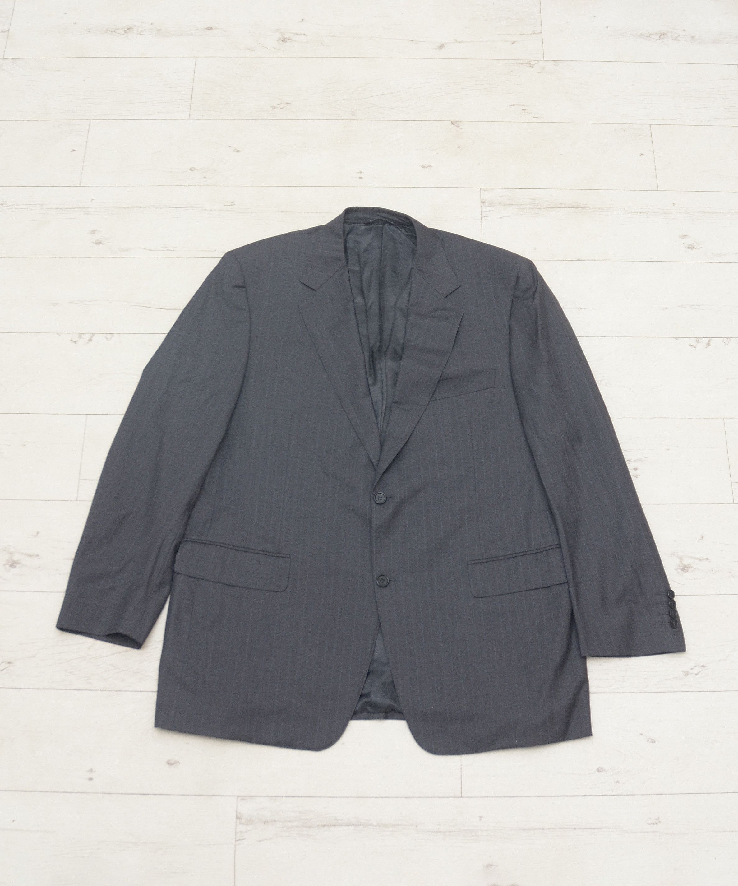 Canali Canali Travel Water Resistant Two Button Gray Strips Blazer Size 46R - 1 Thumbnail