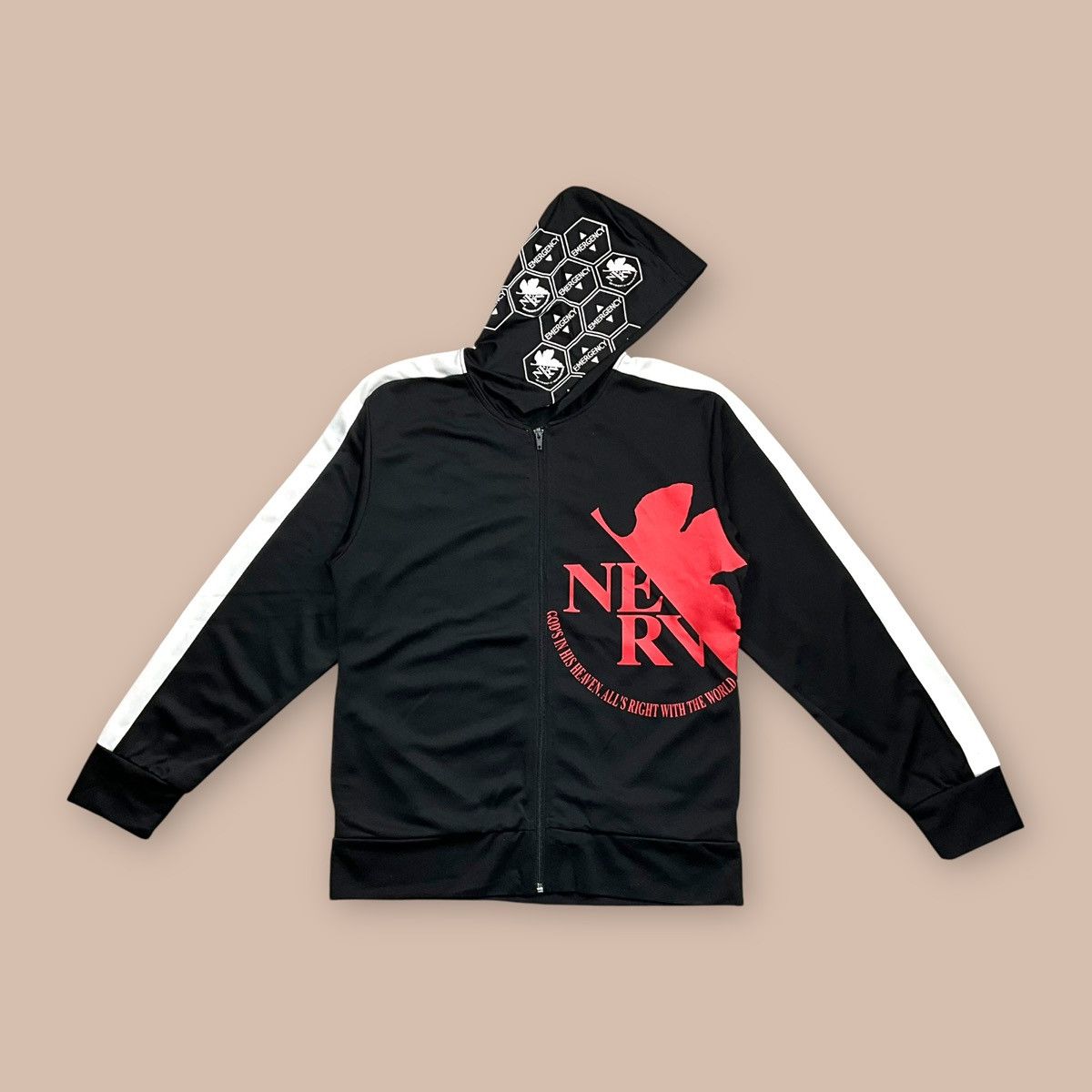 Anime 2012 Hello Kitty x Evangelion Nerv Zipper Polyester Hoodie Size US M / EU 48-50 / 2 - 4 Thumbnail