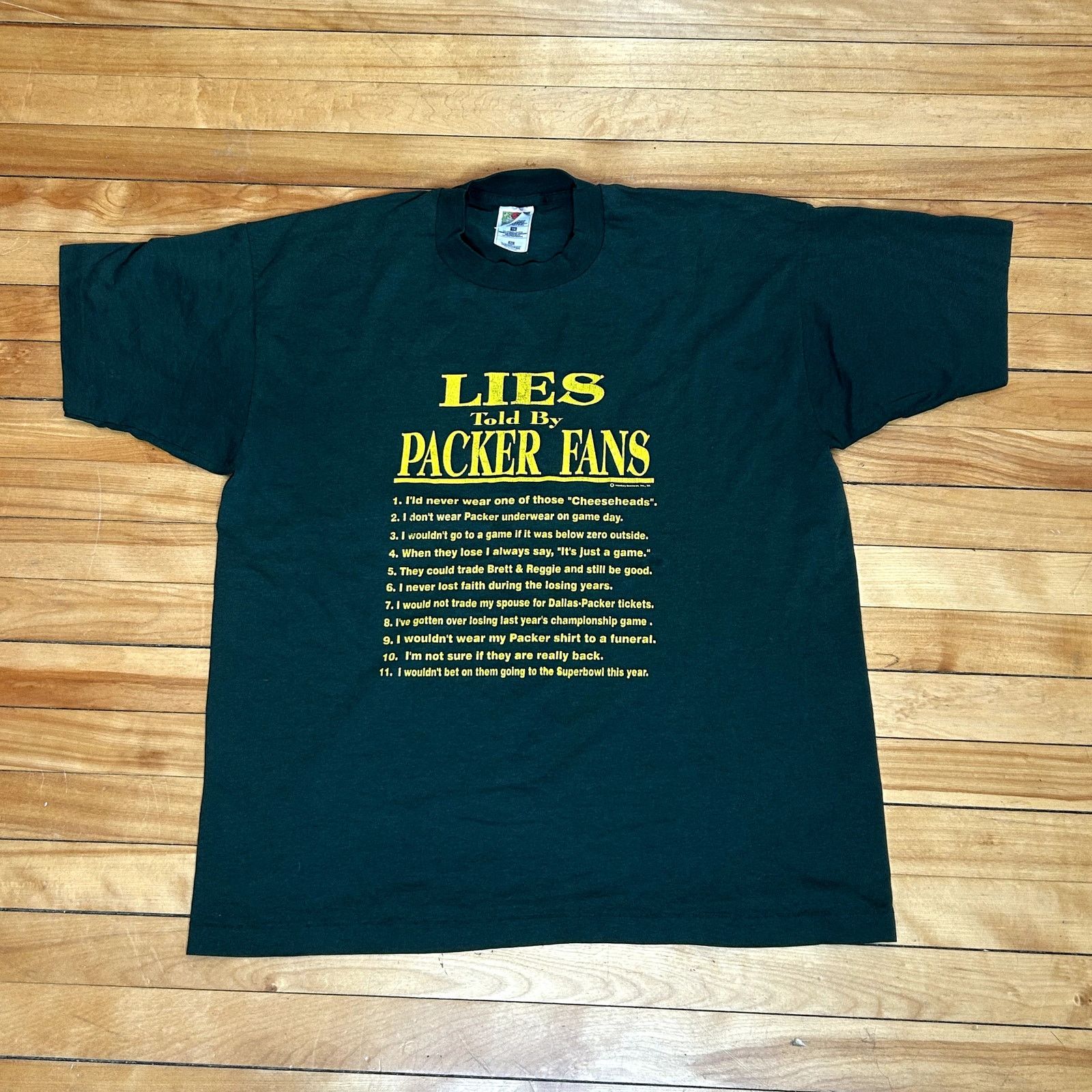 Fruit Of The Loom Vintage 90s Funny Packer T-Shirt XL Size US XL / EU 56 / 4 - 1 Thumbnail