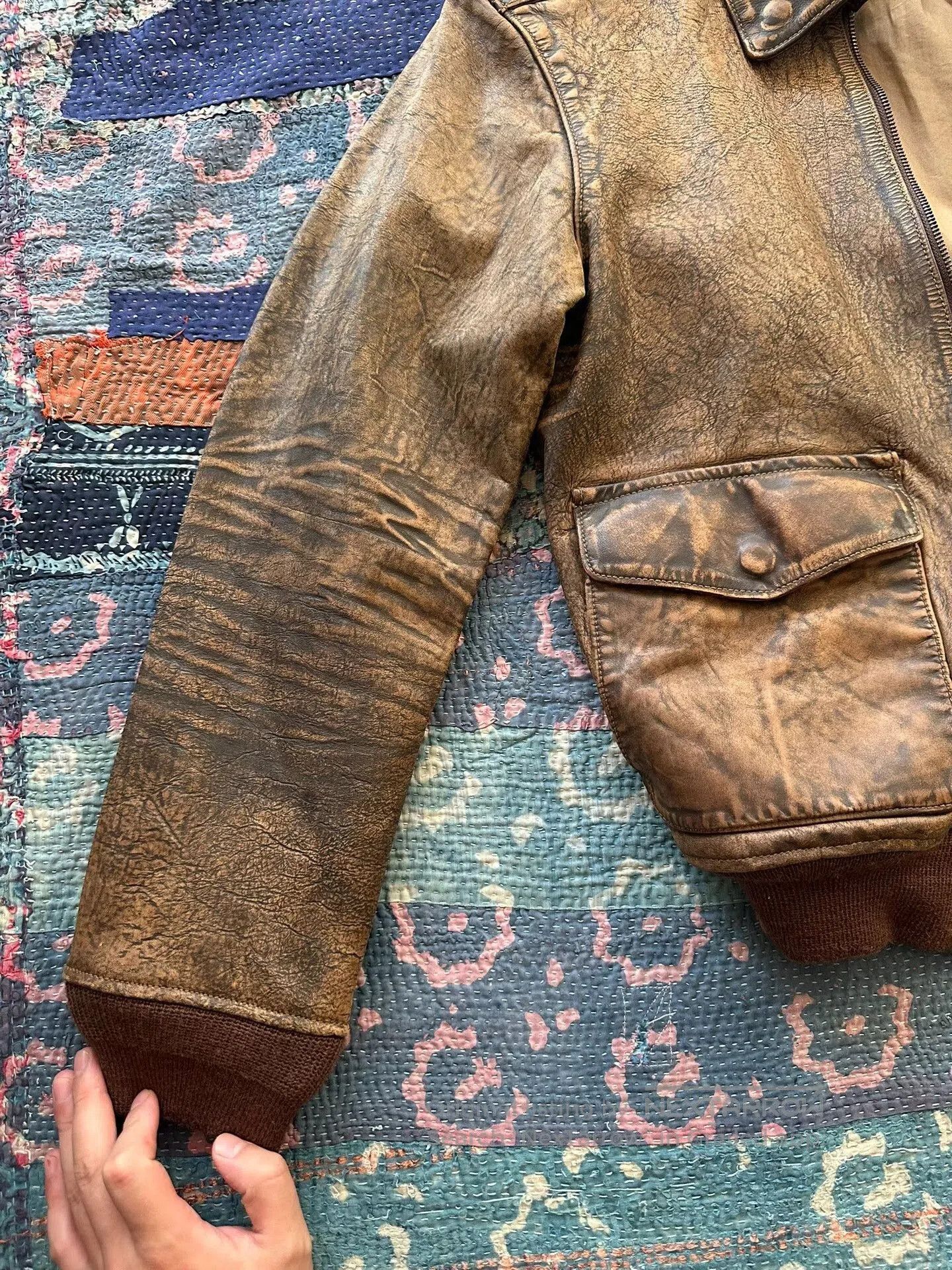 RRL Ralph Lauren vintage ralph lauren worn leather jacket. Size US M / EU 48-50 / 2 - 7 Thumbnail