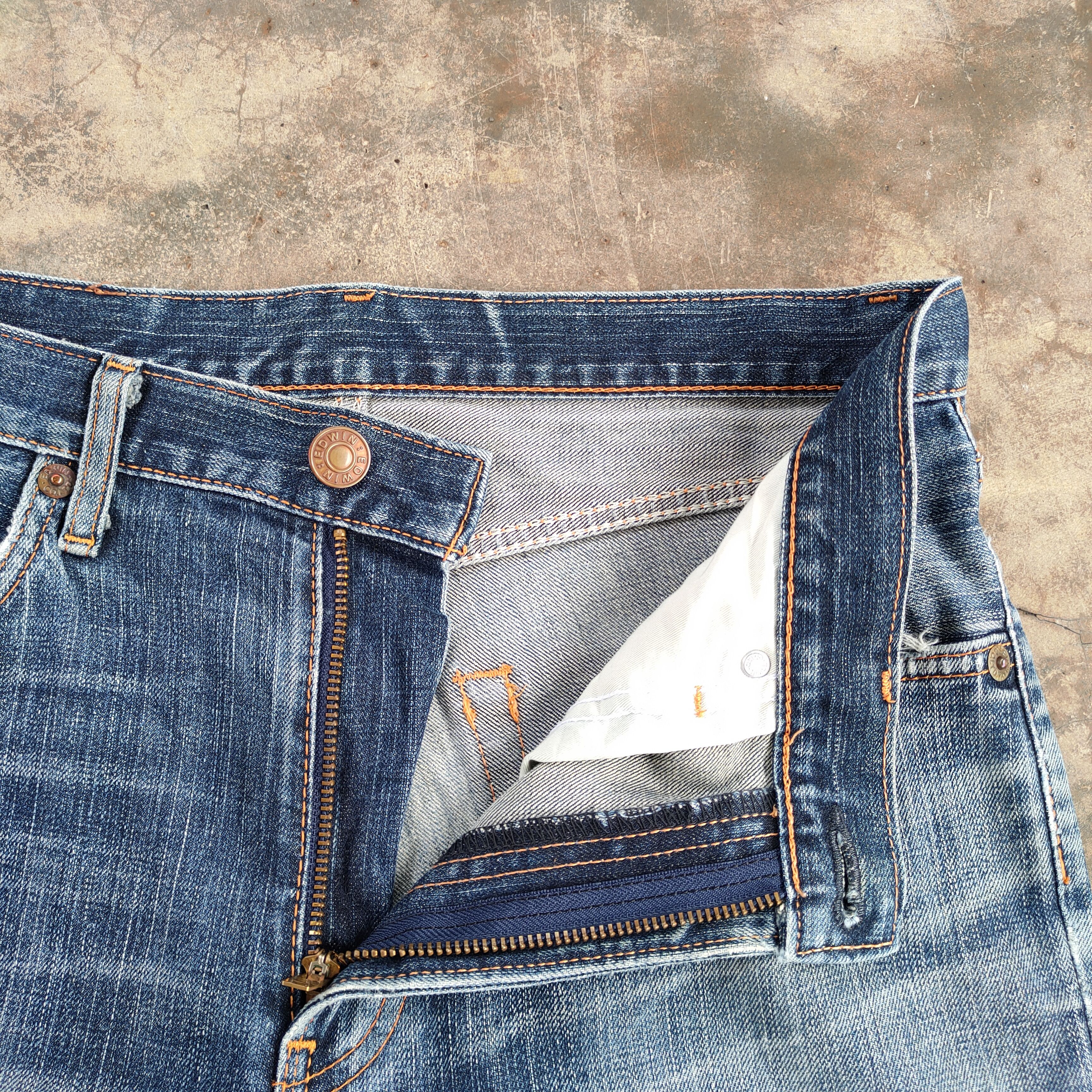 Edwin Vintage Edwin 503 Faded ripped denim jeans pants Size US 33 - 8 Thumbnail
