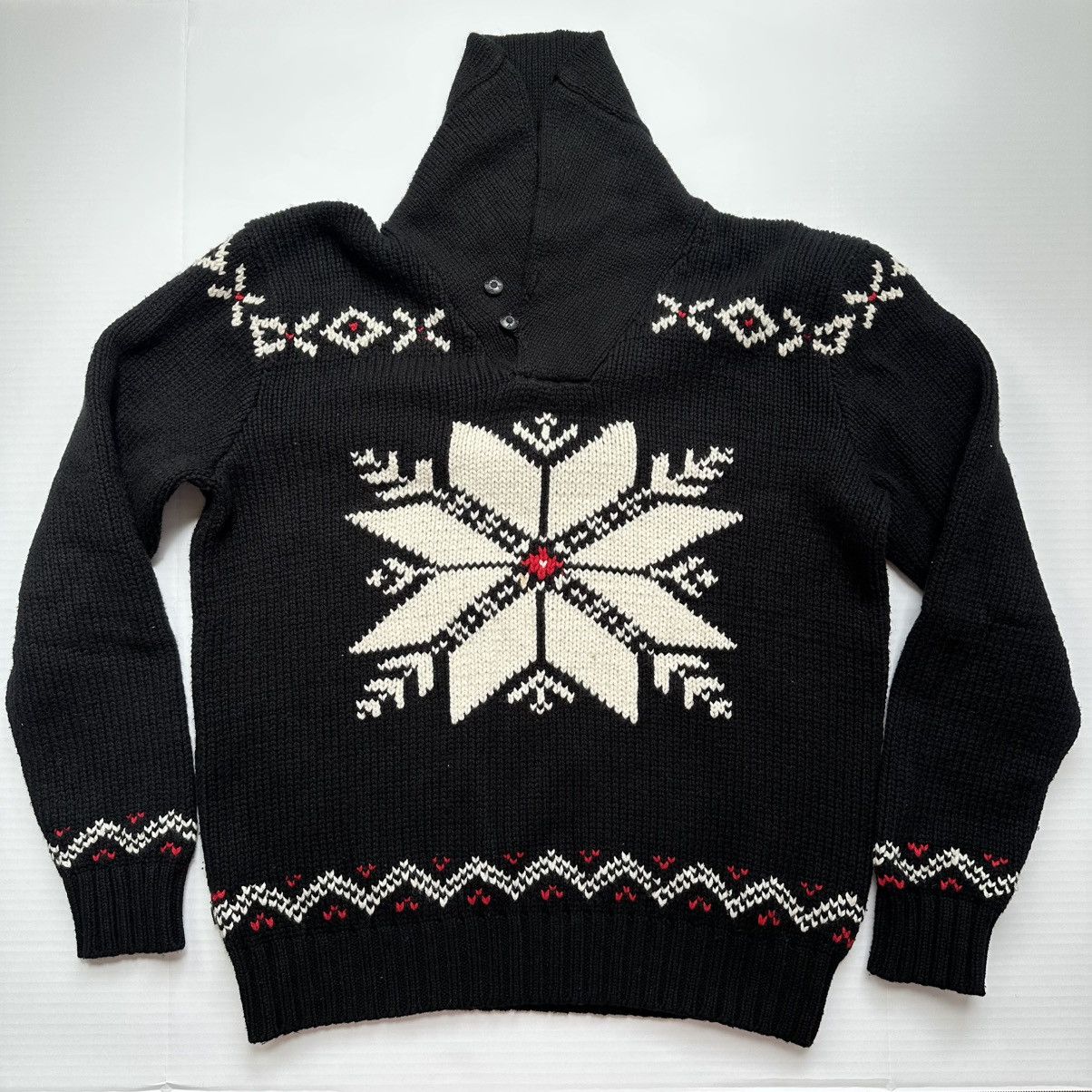 Polo Ralph Lauren Vintage Polo Ralph Lauren Snowflake Cashmere Blend Sweater Size US L / EU 52-54 / 3 - 1 Thumbnail
