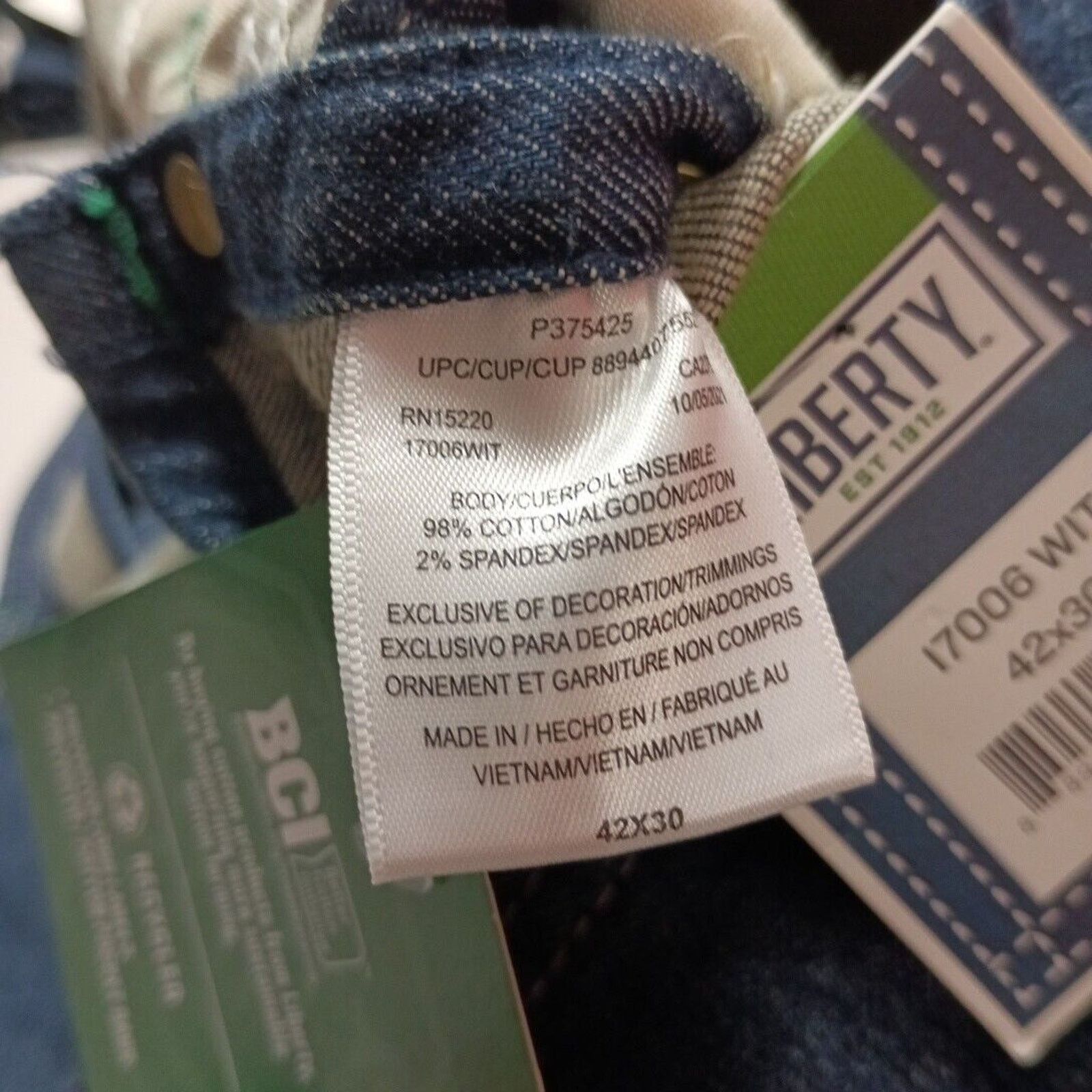 Liberty Liberty Denim Blue Jeans Bibs Overalls Men's 42x30 Cotton Size US 42 / EU 58 - 7 Thumbnail