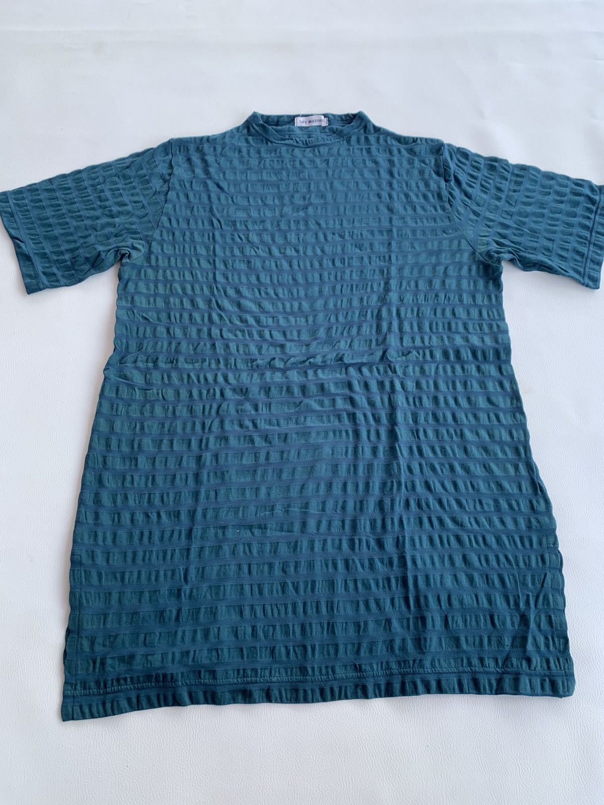 Issey Miyake Suny Madonna Gothic Stripe IsseyStyle Japanese Green Tshirt Size US M / EU 48-50 / 2 - 4 Thumbnail