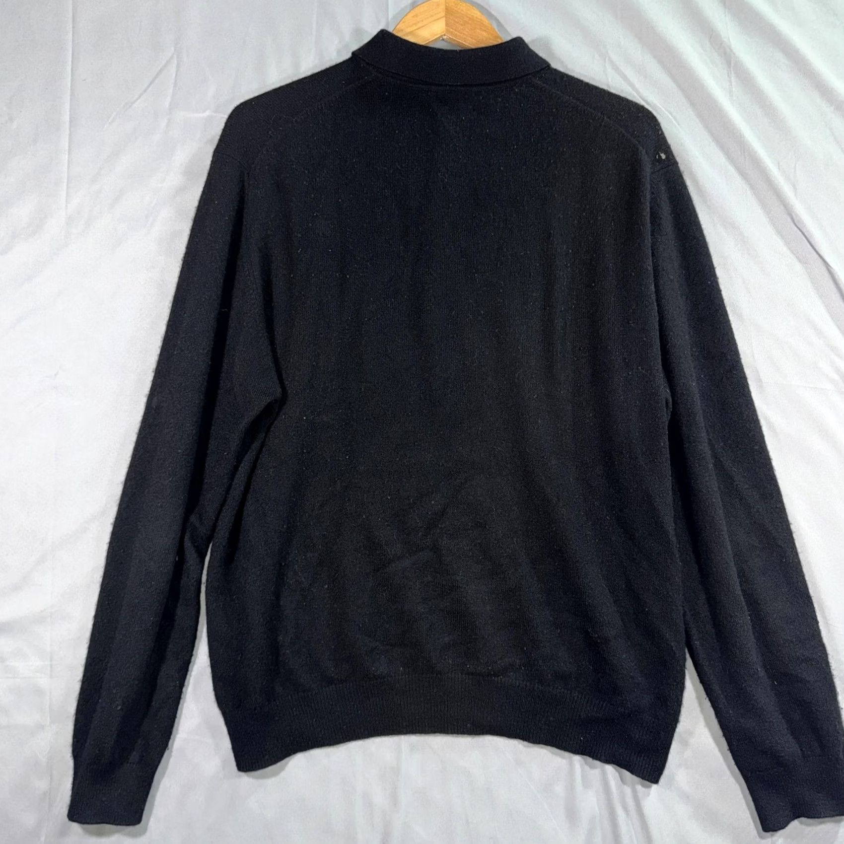 Joseph Joseph & Lyman Sweater Mens Large Black 100% Cashmere Polo Knit Pullover Size US L / EU 52-54 / 3 - 2 Thumbnail