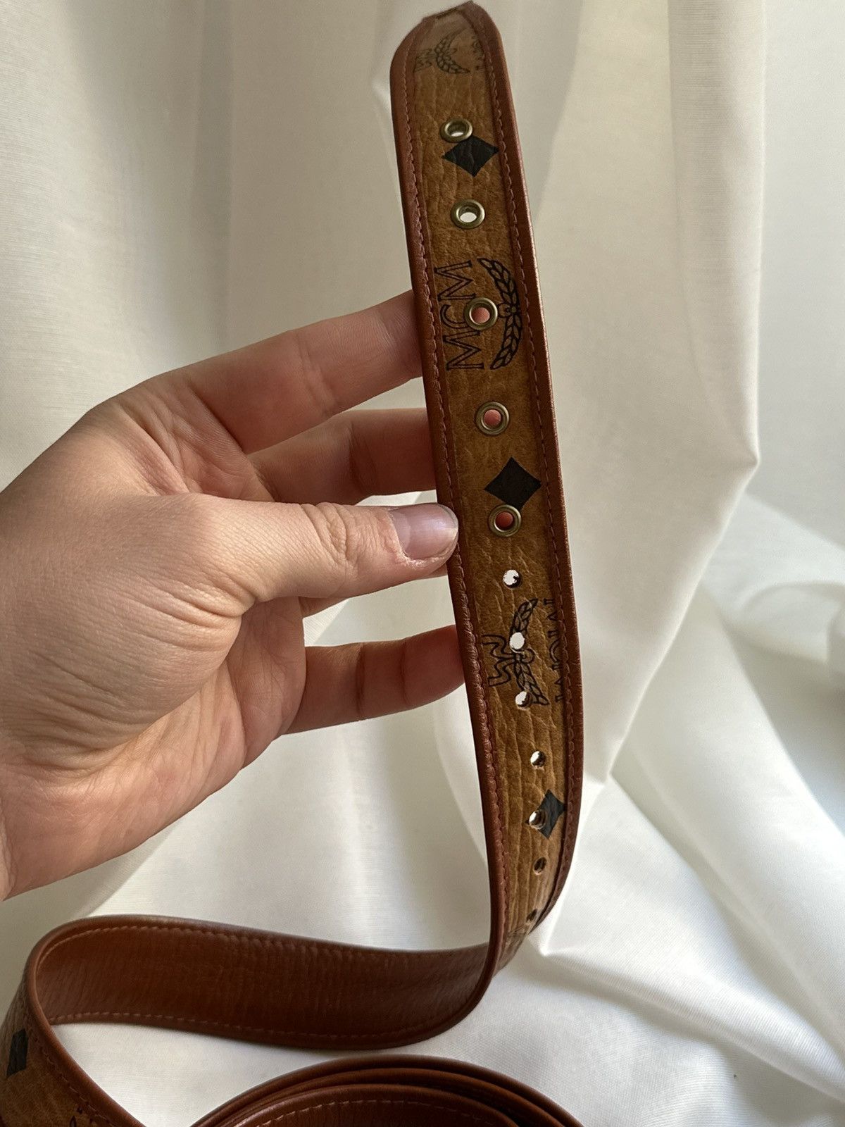 MCM MCM Vintage Rare Luxuru Old Money Brown Leather Belt Size 38 - 6 Thumbnail