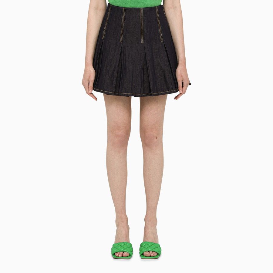 Bottega Veneta o1d2blof0824 Mini Skirt in Dark Blue Size 27" / US 4 / IT 40 - 1 Thumbnail