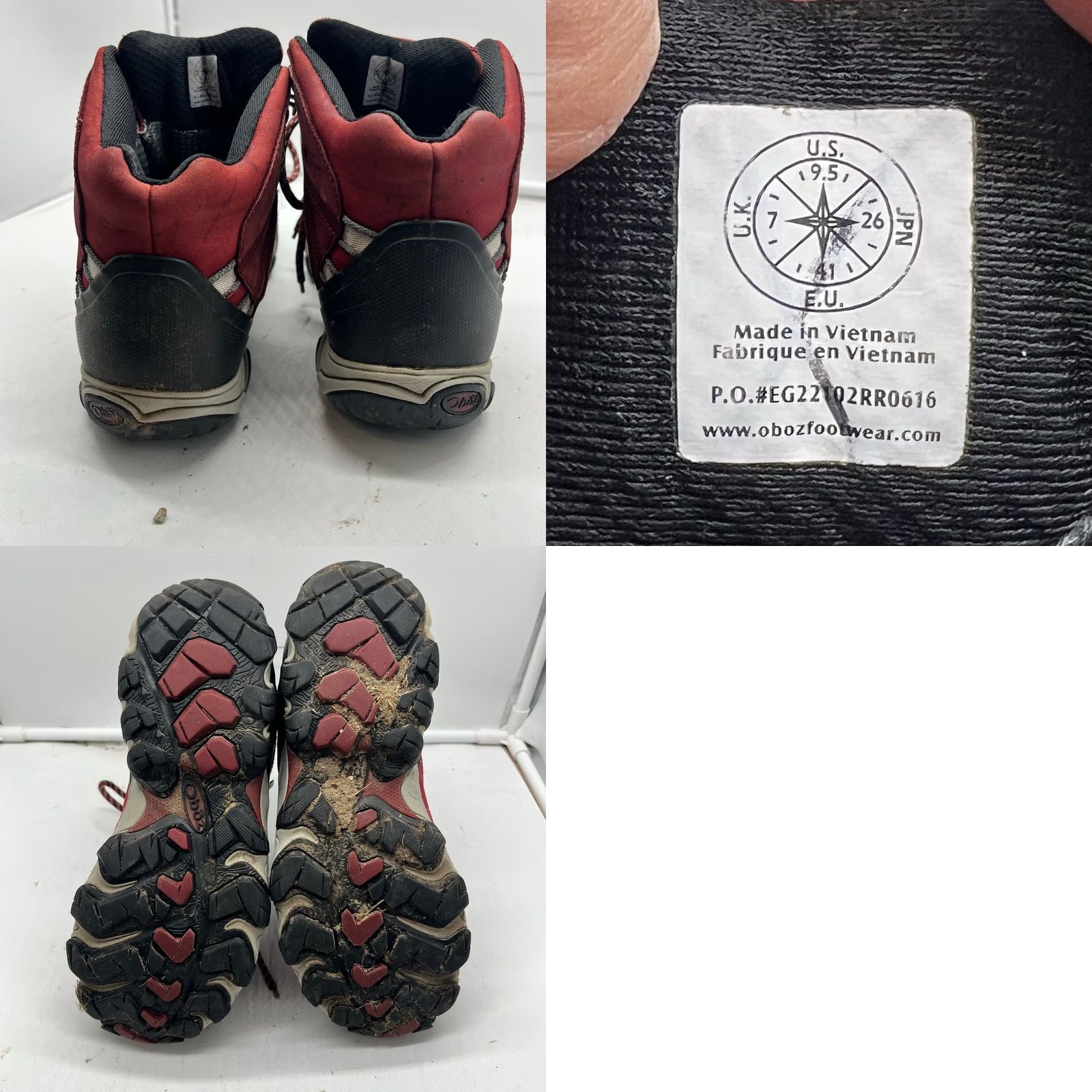 Oboz OBOZ Bridger Mid Hiking Boots Womens 9.5 Red Leather Waterproof Size US 10 / IT 40 - 8 Thumbnail