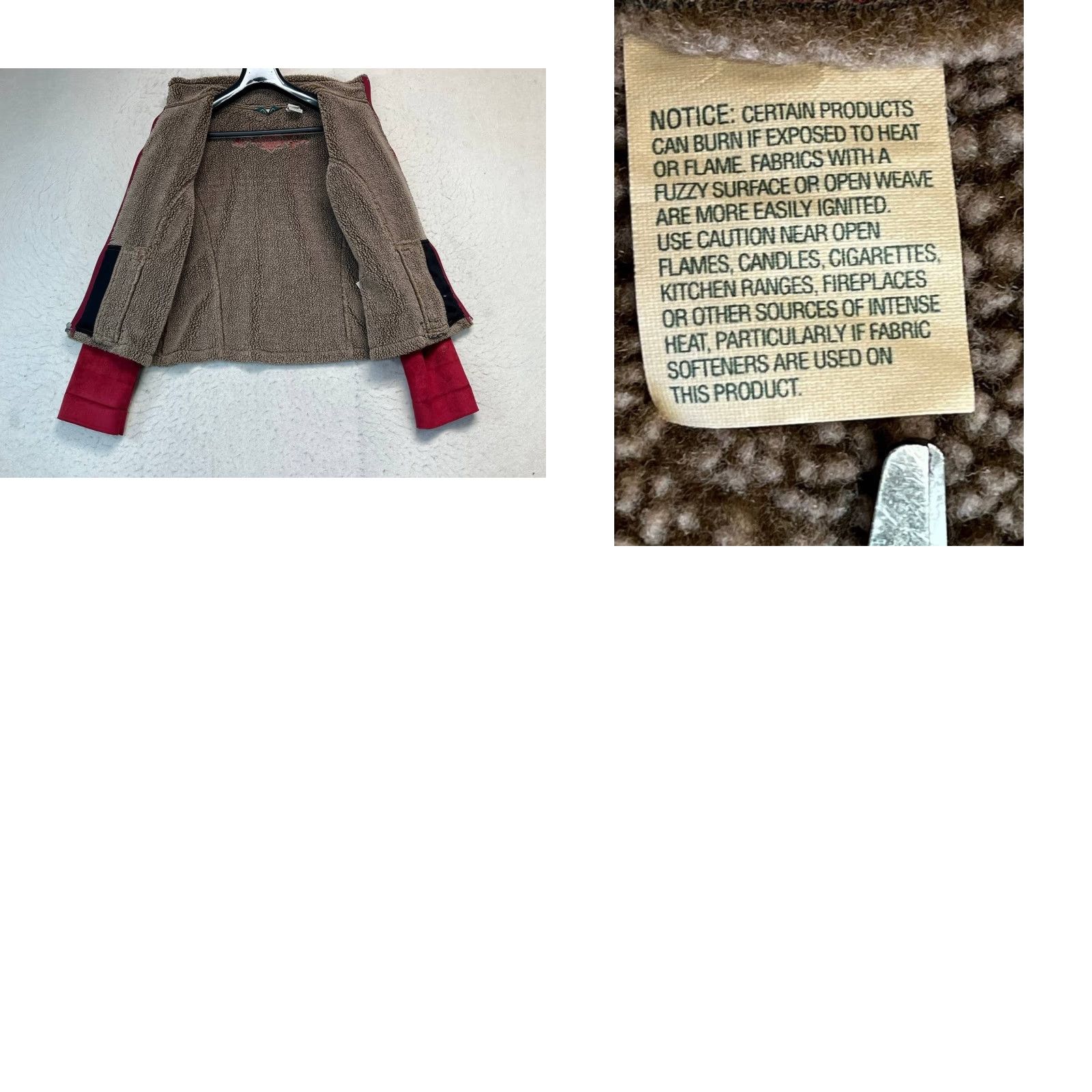 Vintage L.L.Bean Womens M Suede Feel Sherpa Lined Full Zip Jacket Embroidered Detail Red Shirt Size M / US 6-8 / IT 42-44 - 11 Thumbnail