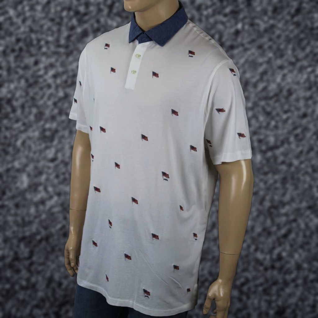 Polo Ralph Lauren Polo Ralph Lauren White Embroidered Flag Cotton Interlock Classic Shirt NWT 2XL Mens Cowboy-Flag? Size US XXL / EU 58 / 5 - 1 Preview