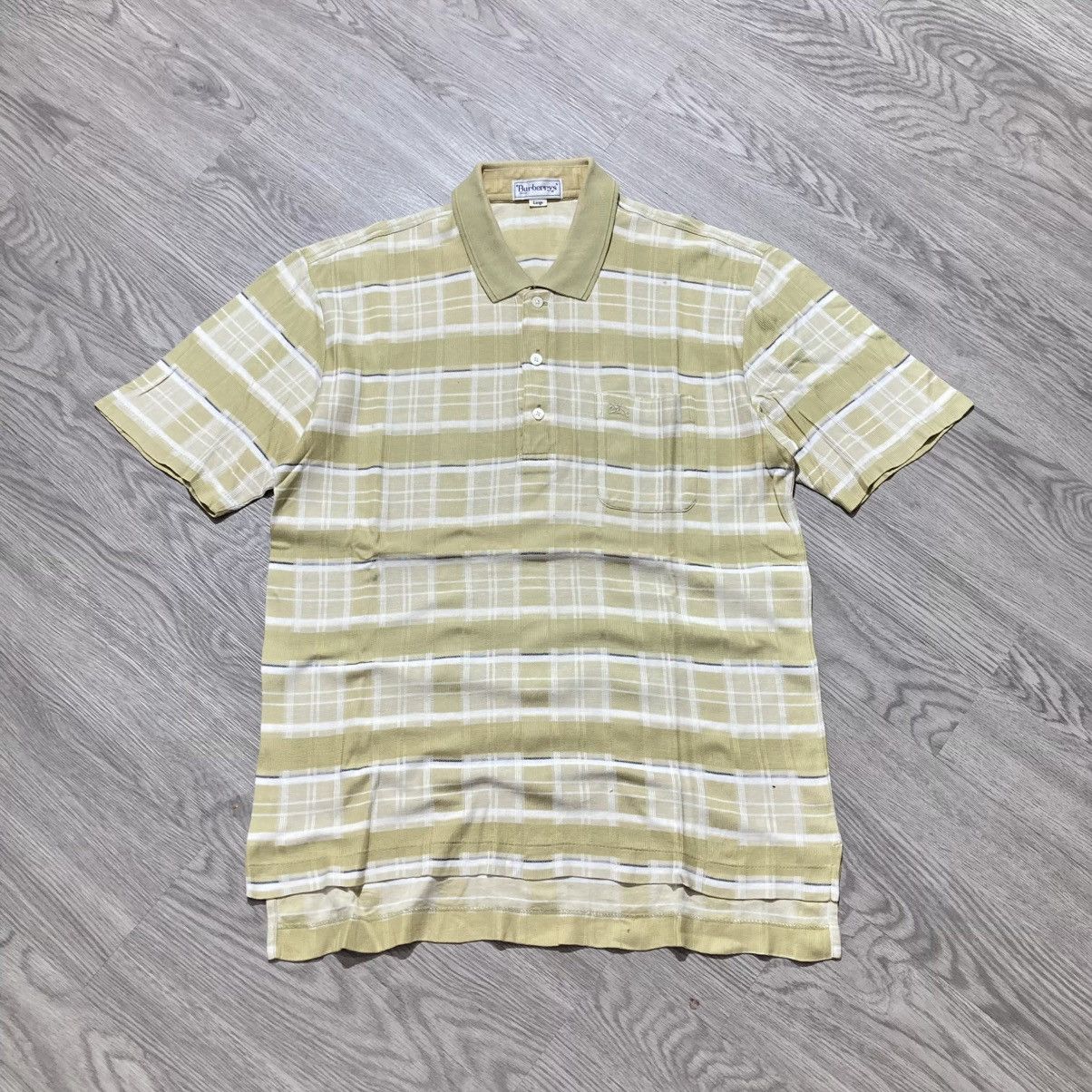 Burberry 1990s Vintage Burberrys Nova Check Pocket Polo Tshirt Luxury Size US L / EU 52-54 / 3 - 1 Thumbnail