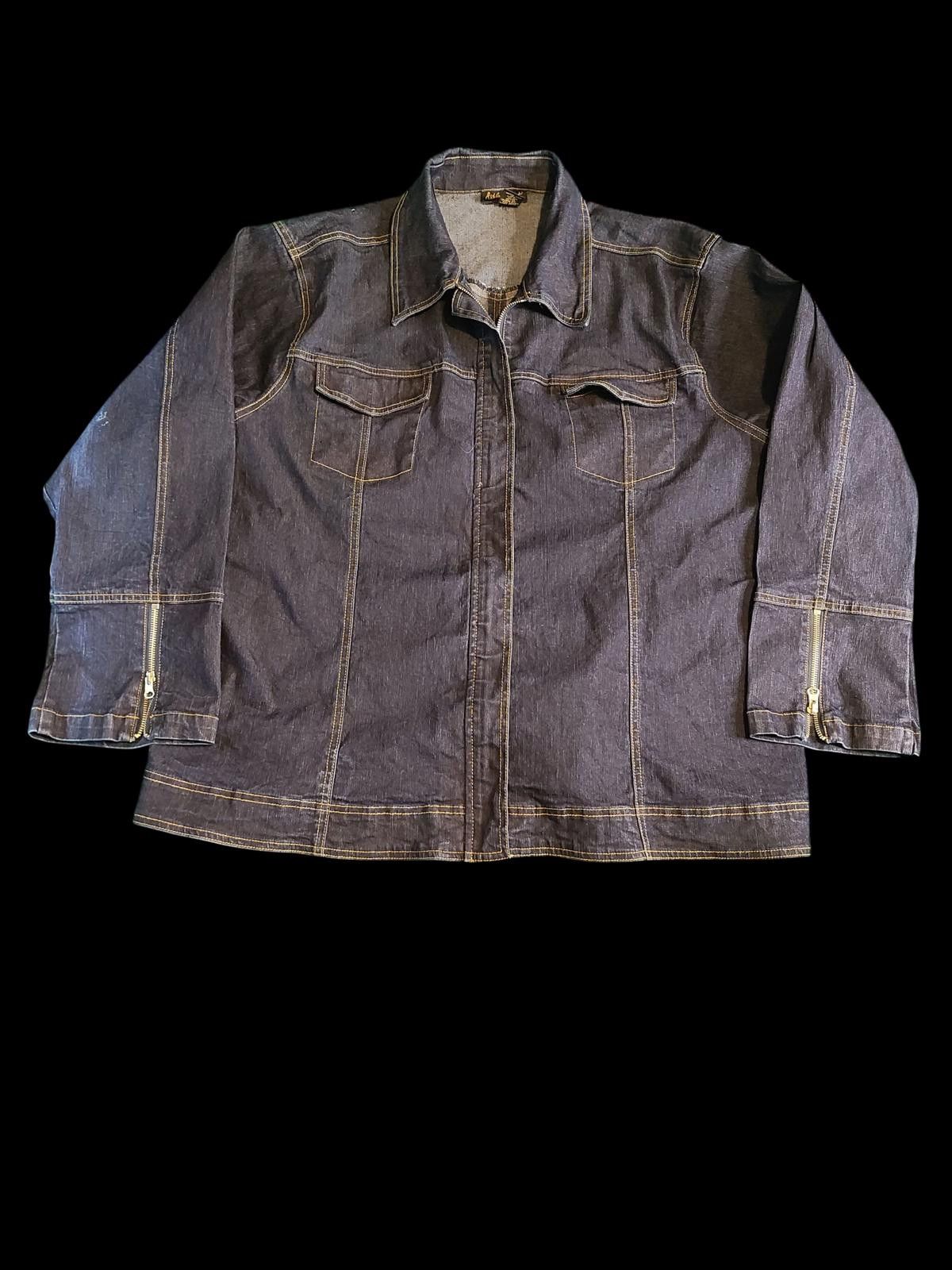 Other Ashley Stewart Women's Dark Denim Jacket Size 4XL / US 24-26 - 3 Thumbnail