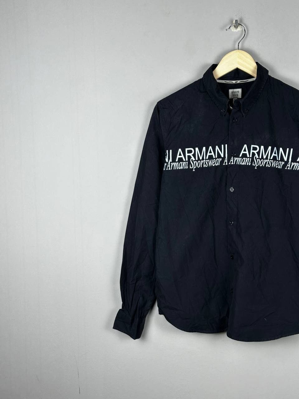 Armani Armani Vintage Navy Big Logo Shirt Size US S / EU 44-46 / 1 - 2 Thumbnail