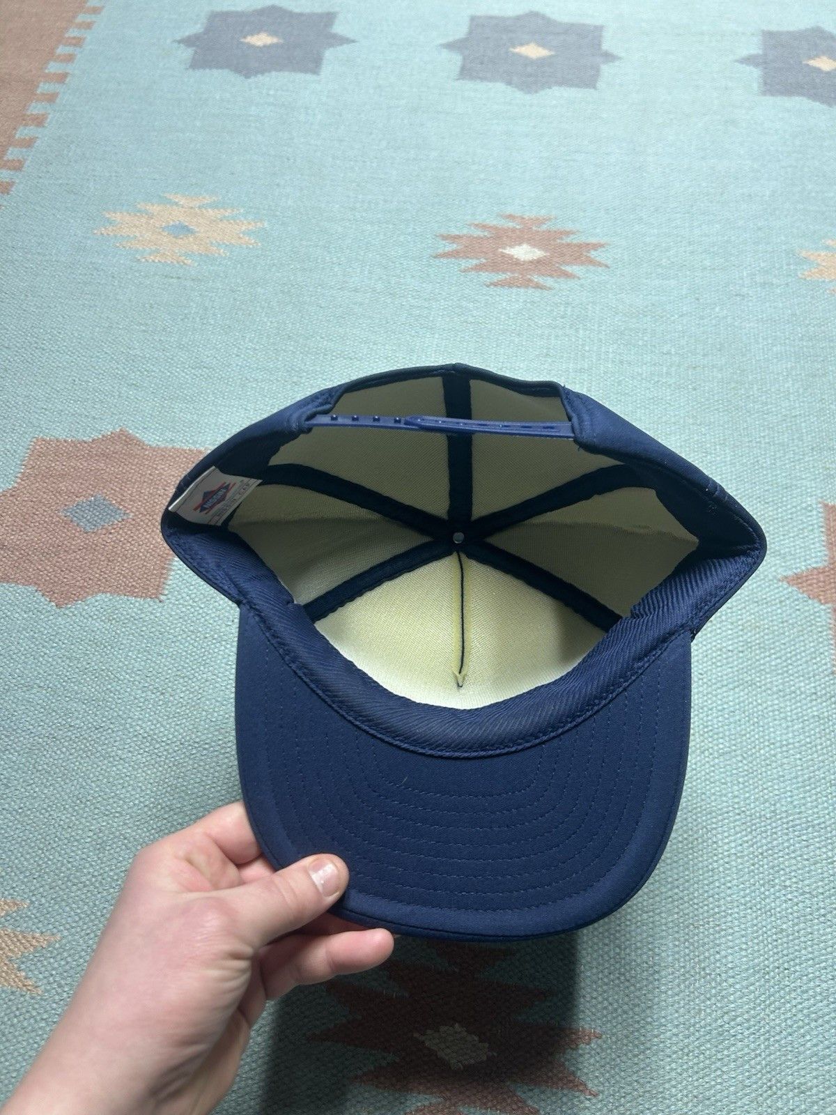 Vintage Vtg snapback hat Fick Excavating Michigan construction navy Size ONE SIZE - 5 Thumbnail