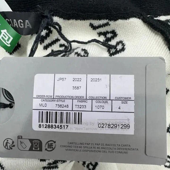 Balenciaga Balenciaga Black Letter Print Knit Cardigan. Size US M / EU 48-50 / 2 - 5 Thumbnail