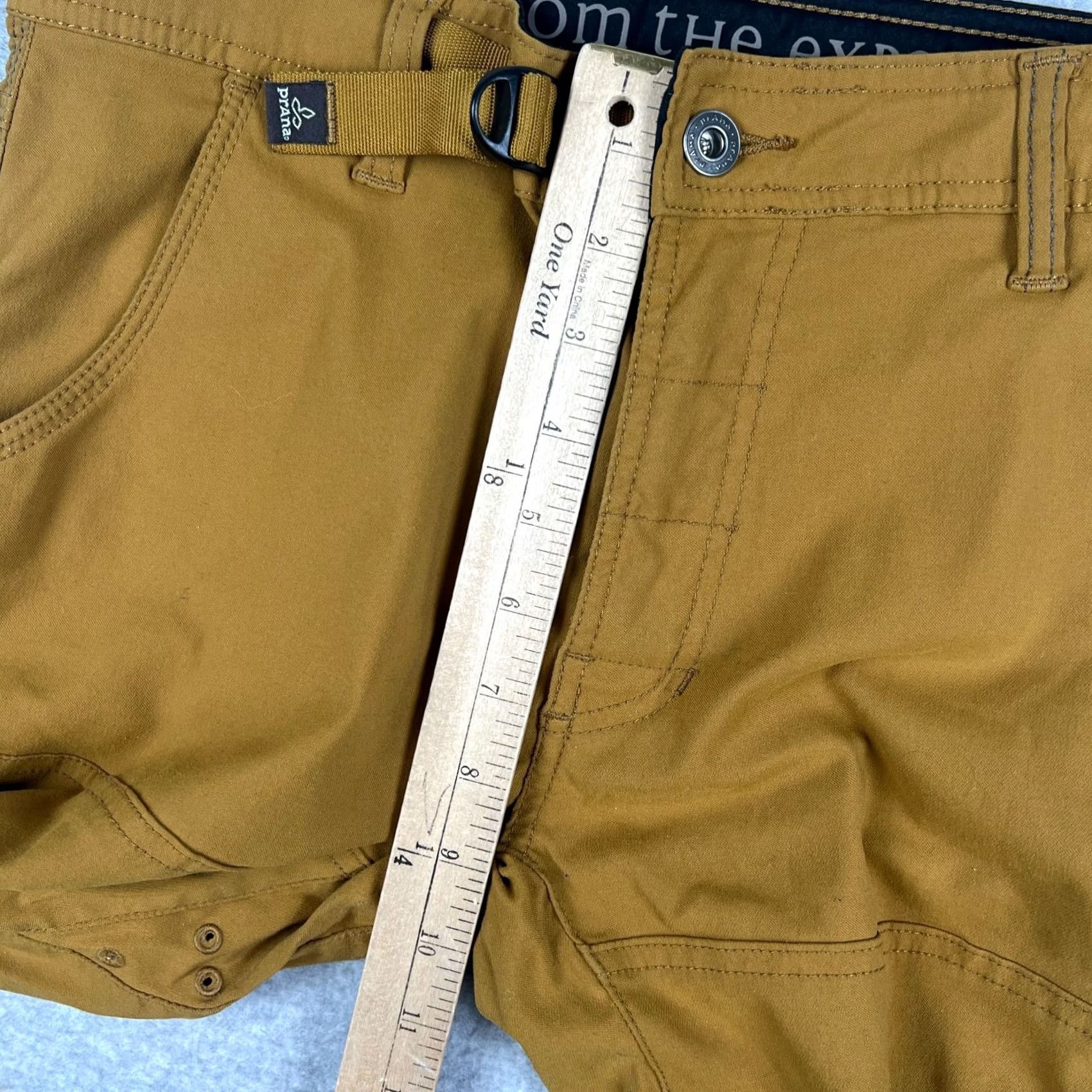 Prana Prana Stretch Zion II Straight Pants Mens Beige 30x30 Hiking Belt Roll Snap Up Size US 40 / EU 56 - 7 Thumbnail