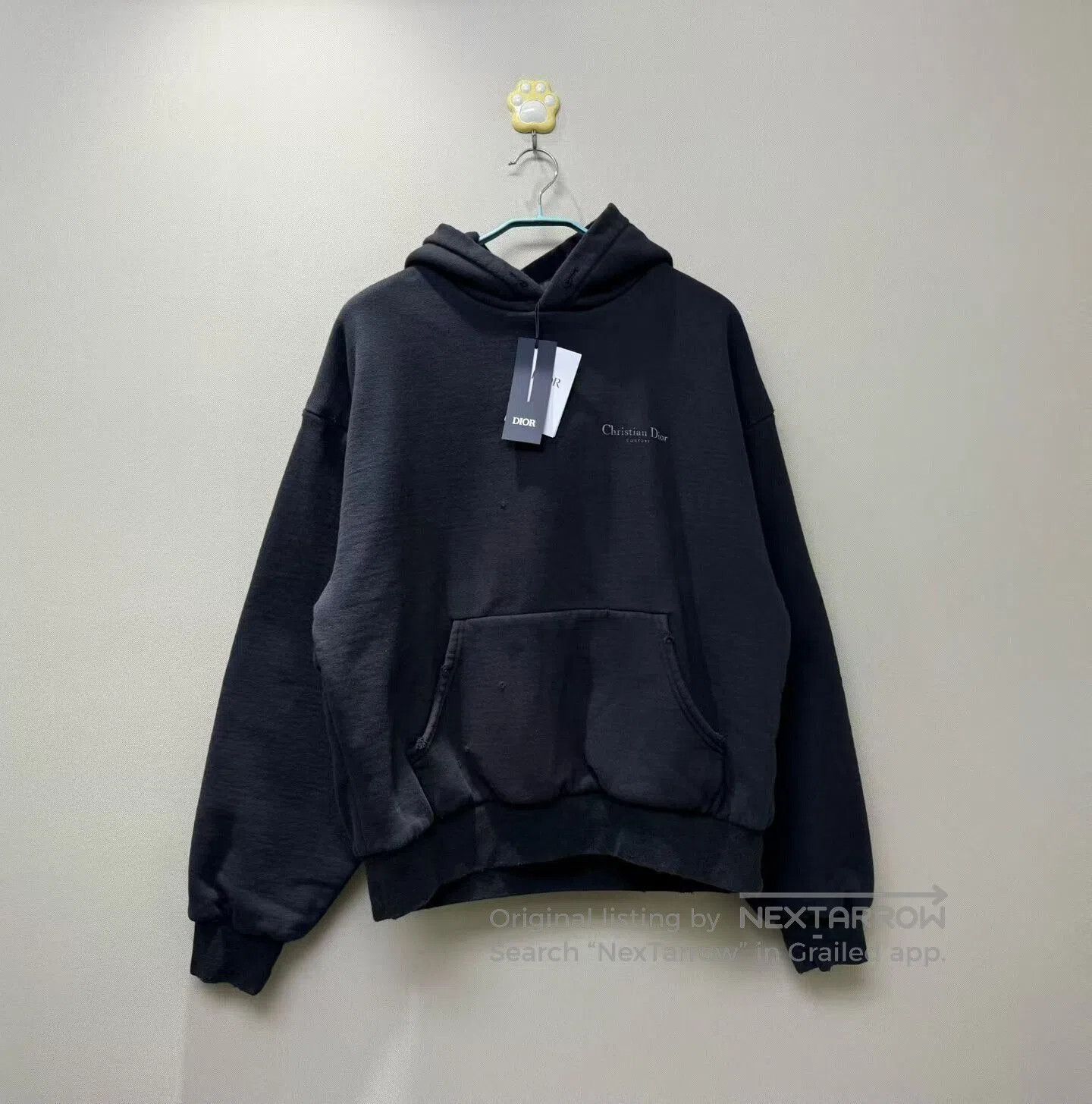 Dior distressed black dior hoodie with logo. Size US L / EU 52-54 / 3 - 1 Thumbnail