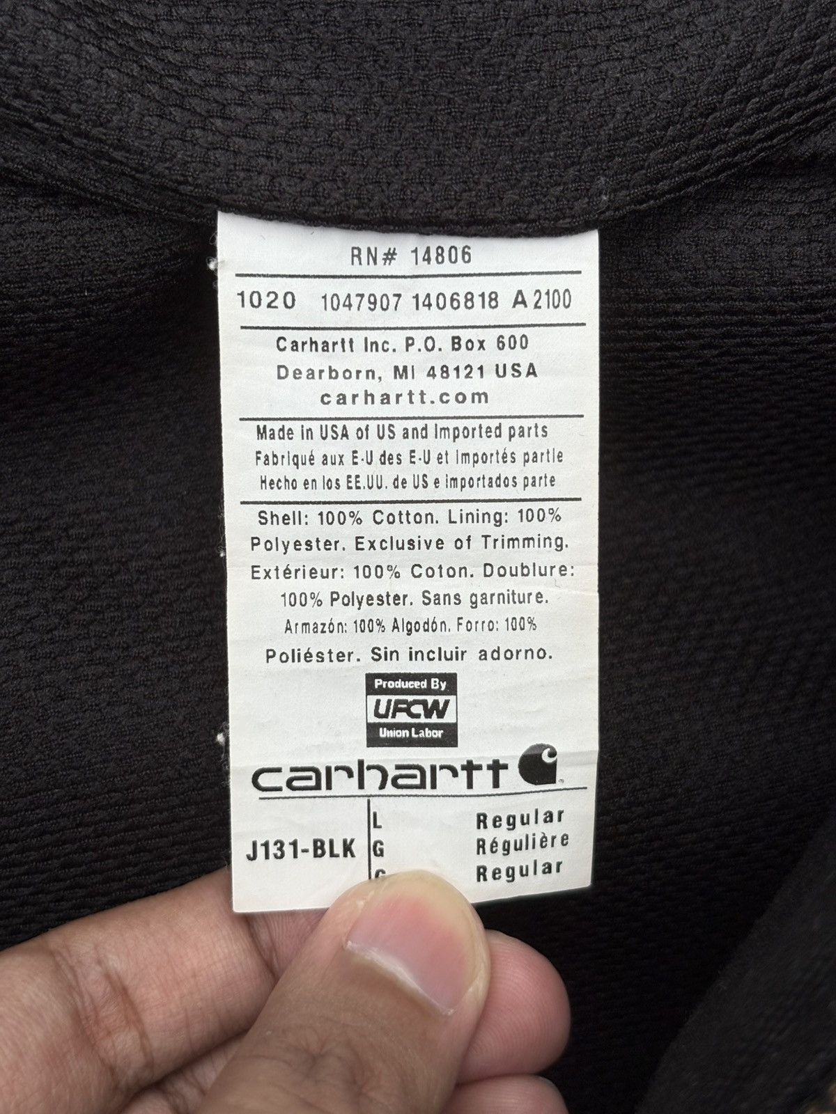 Carhartt Vintage Made In USA J131 BLK Carhartt Active Jacket Size US L / EU 52-54 / 3 - 6 Thumbnail