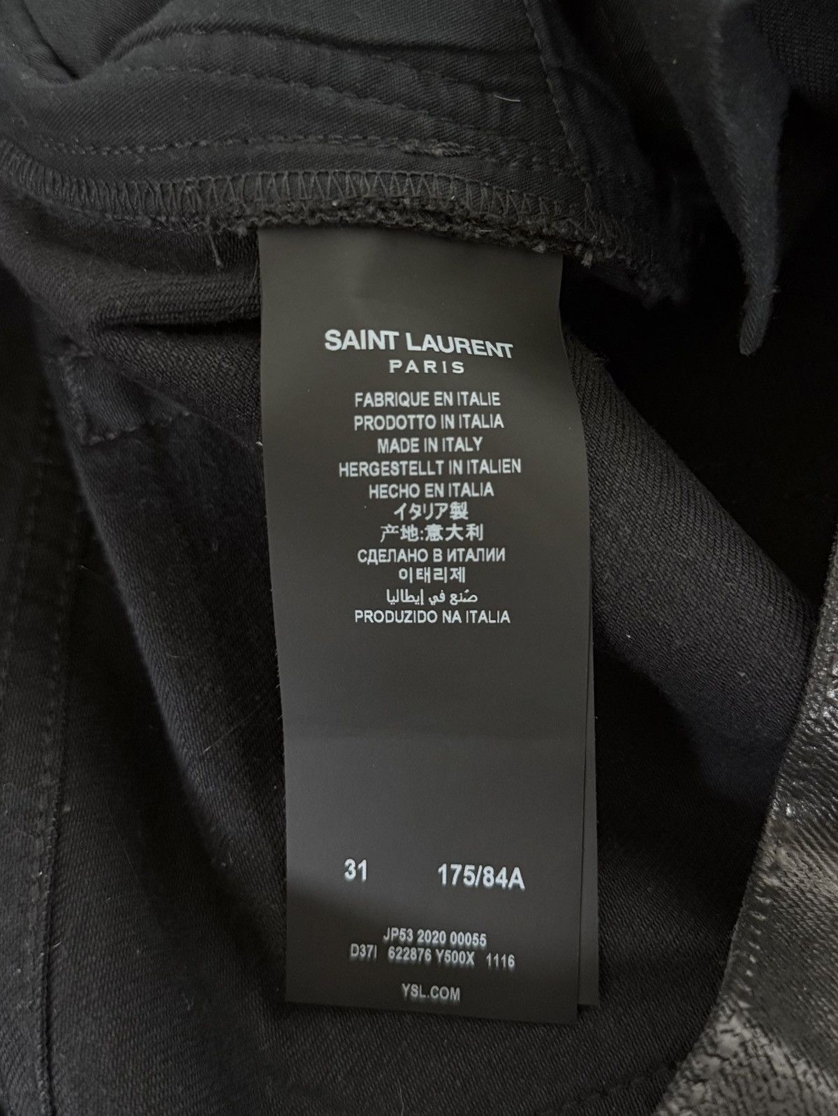 Saint Laurent Paris SAINT LAURENT FW20 OIL WAX DENIM Size US 31 - 6 Thumbnail