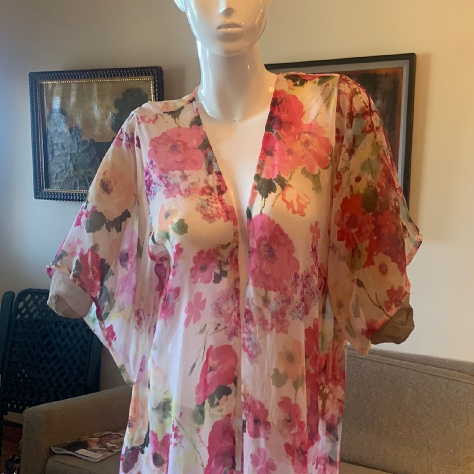 Betsey Johnson Betsey Johnson sheer floral kimono robe wrap coverup Size ONE SIZE - 1 Thumbnail