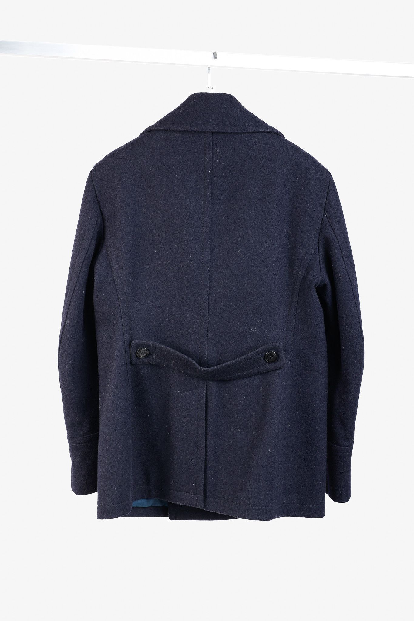 Burberry Burberry Brit Navy Wool-Blend Double-Breasted Peacoat Size US L / EU 52-54 / 3 - 2 Thumbnail
