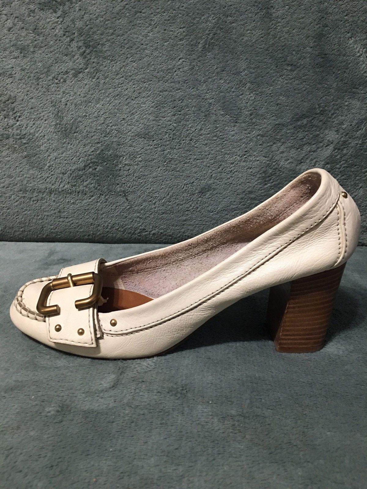 Chloe CHLOE Leather Ivory Beige Buckle Heels Pumps EU 38 Size US 8 / IT 38 - 9 Thumbnail