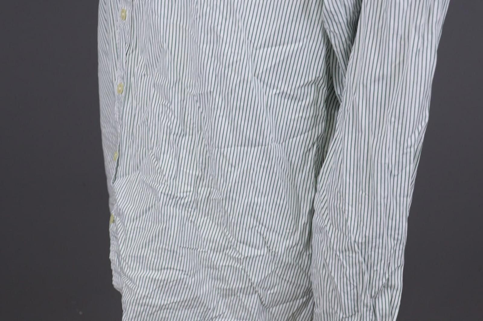 Designer Hackett London Classi Fit White Striped Down Shirt Size XL Size US XL / EU 56 / 4 - 10 Thumbnail