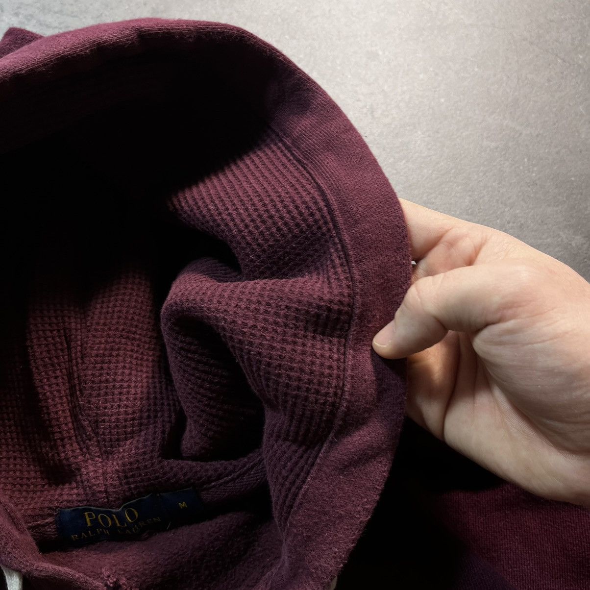 Polo Ralph Lauren Burgundy Polo Ralph Lauren Vintage Small Pony Zip Hoodie Size US M / EU 48-50 / 2 - 9 Thumbnail