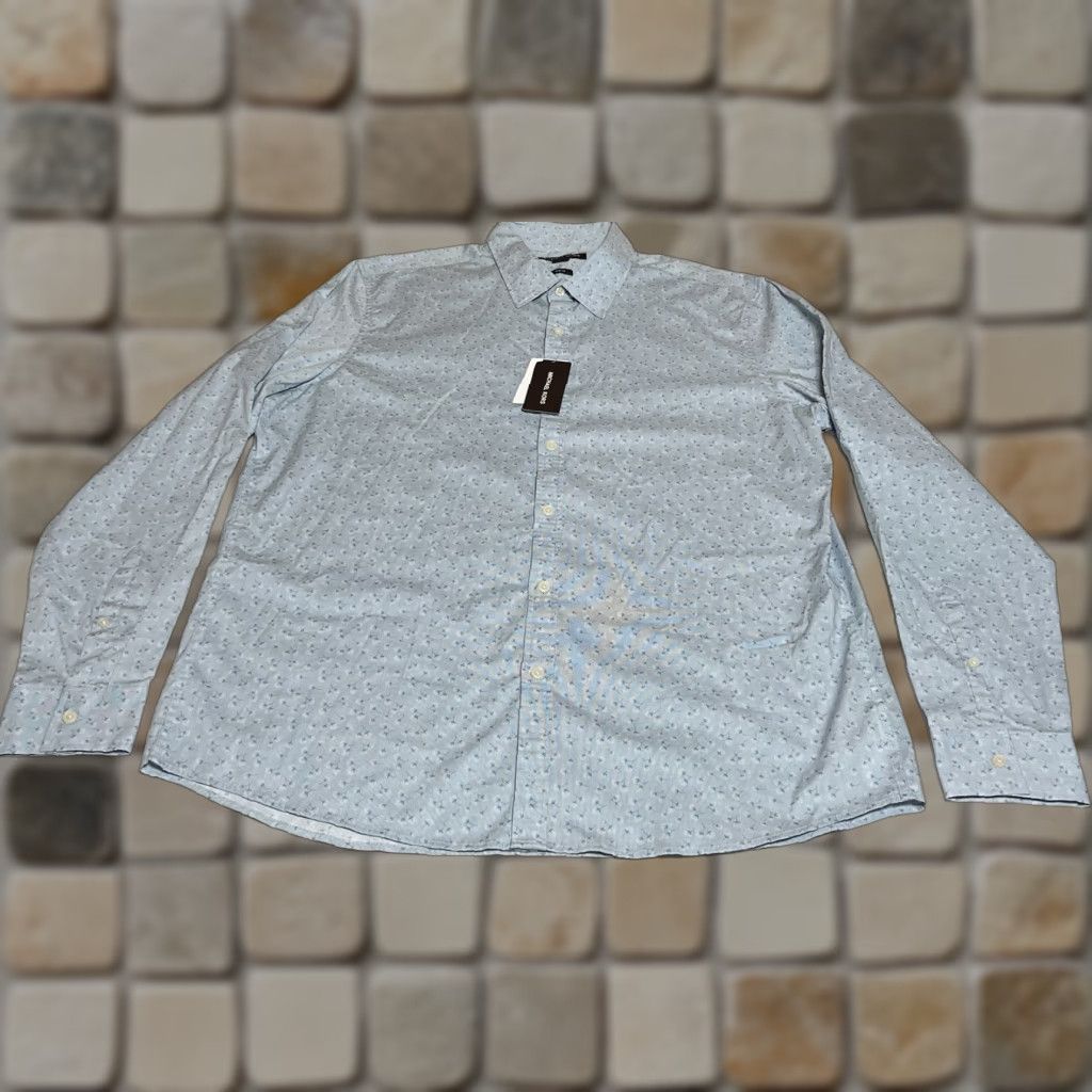 Michael Kors Michael Kors Men's Slim Chambray Floral Dandelion Long Sleeve Button Shirt 2XL Blue Casual, Travel, Party/Cocktail Shirt Button-Up Mens Size US XXL / EU 58 / 5 - 1 Thumbnail