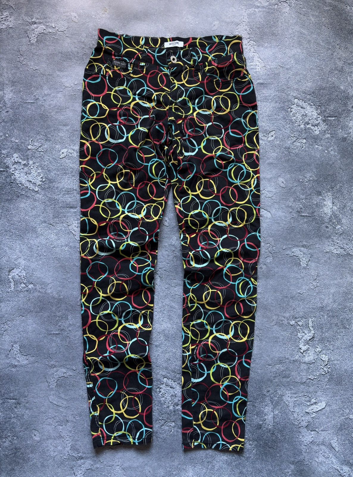 Moschino Crazy Vintage Moschino Jeans Donna Geometric Printed Pants Size 28" / US 6 / IT 42 - 1 Thumbnail
