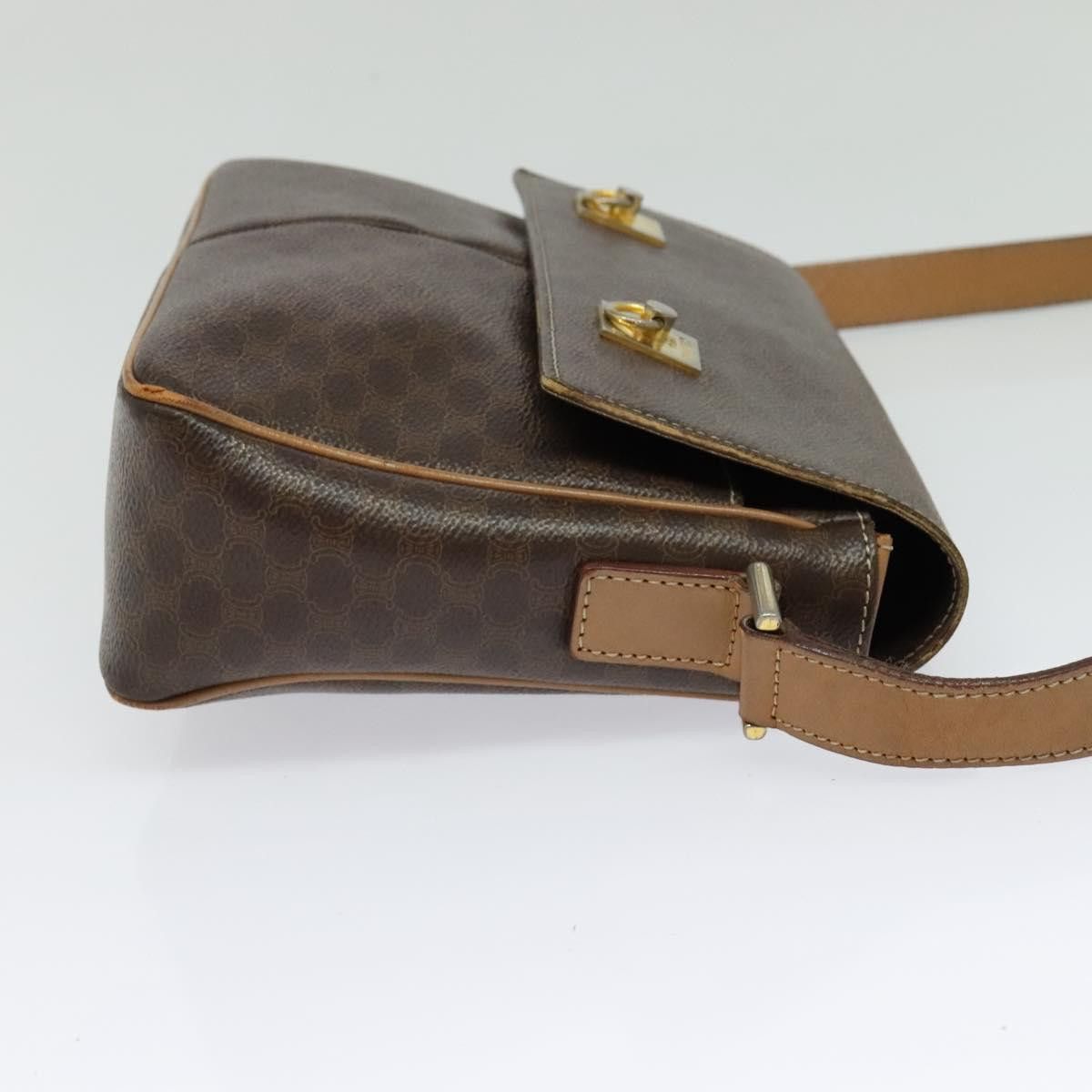 Celine CELINE Macadam Canvas Shoulder Bag Pvc Leather Brown Gold Size ONE SIZE - 5 Thumbnail