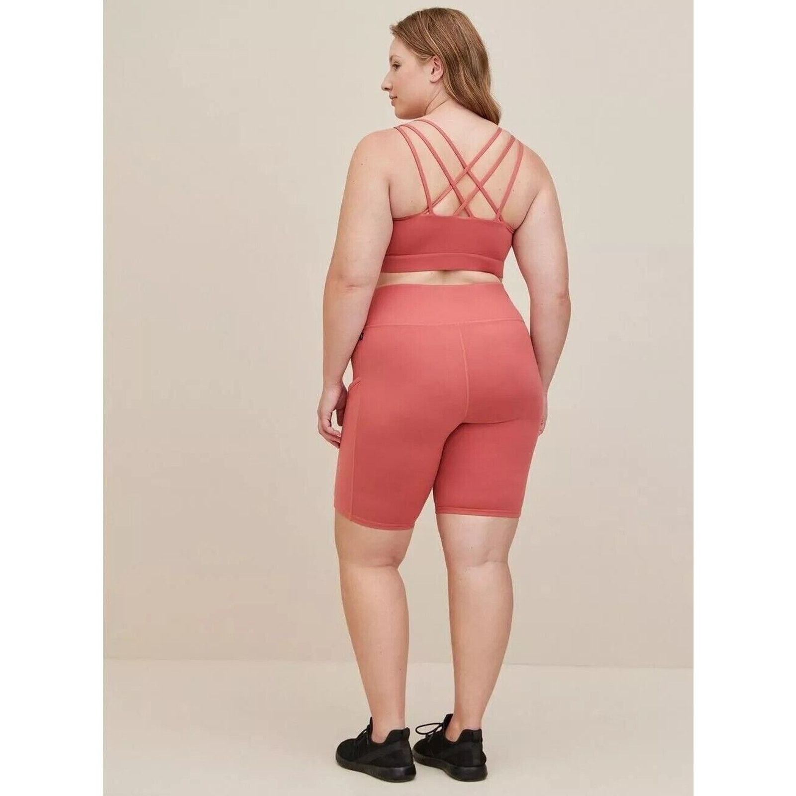 Other Torrid 0 L 12 Happy Camper Super Soft Pink Bike Shorts Size 34" / US 12 / IT 48 - 3 Thumbnail