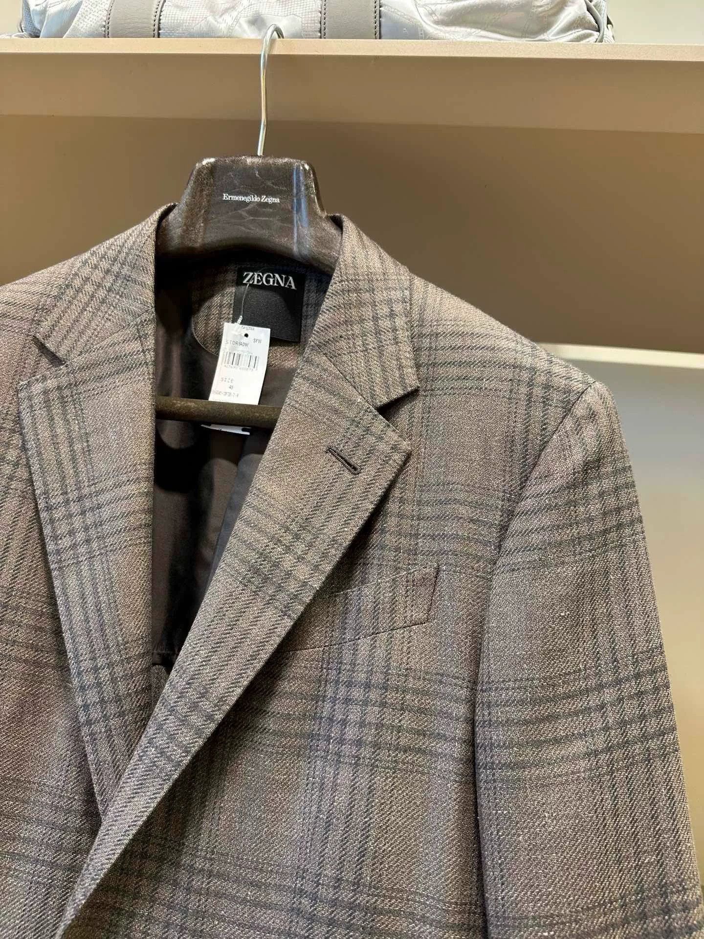 Ermenegildo Zegna Zegna Brown Plaid Men’s Blazer Size US M / EU 48-50 / 2 - 2 Thumbnail