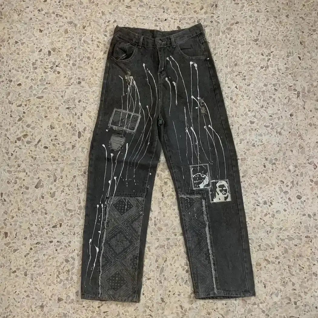 If Six Was Nine Japanese Vintage Splish Painter Jeans Patchwork Style Pants Size US 28 / EU 44 - 2 Thumbnail