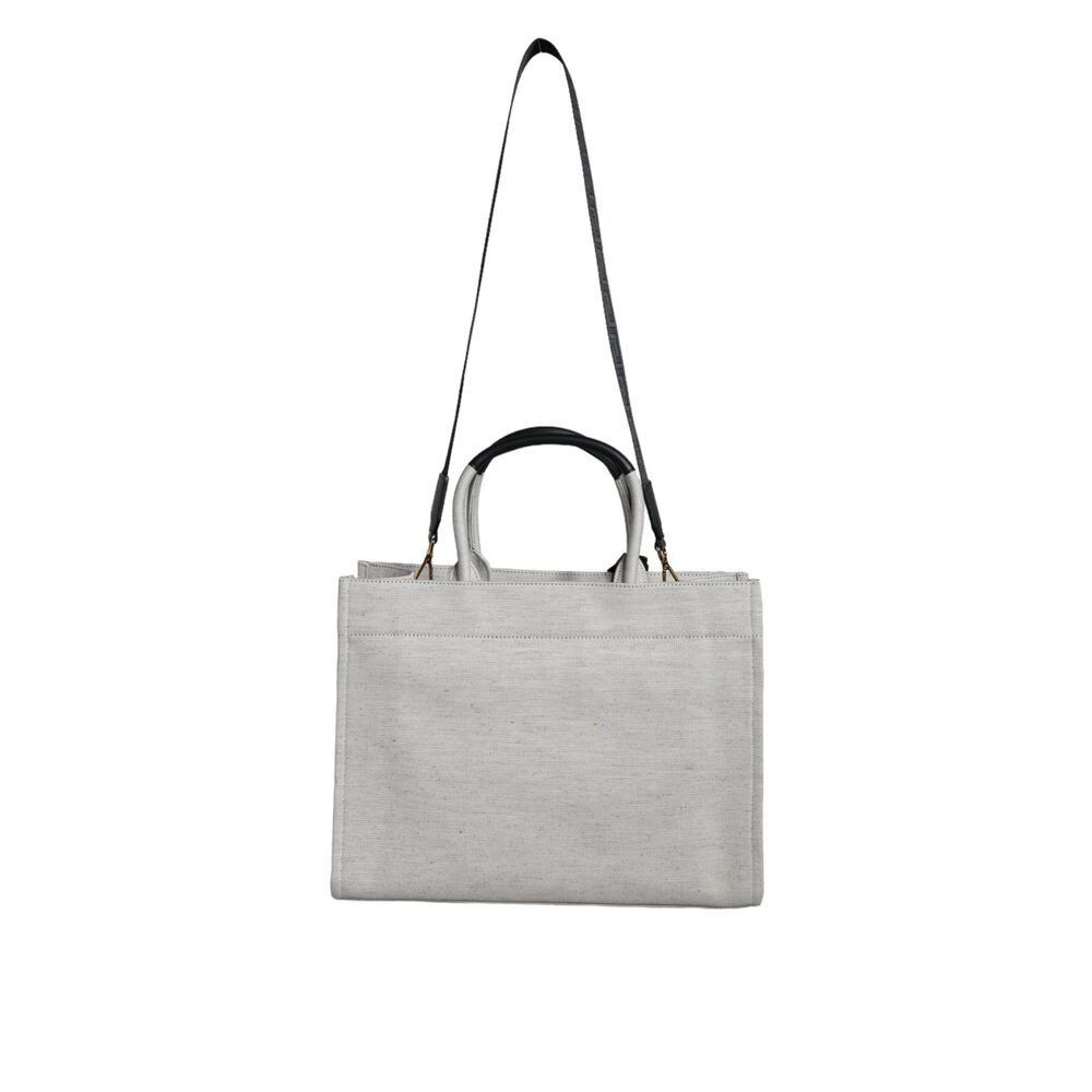 Versace Versace White Top Handle Canvas Leather Logo Crossbody Tote Size ONE SIZE - 3 Thumbnail