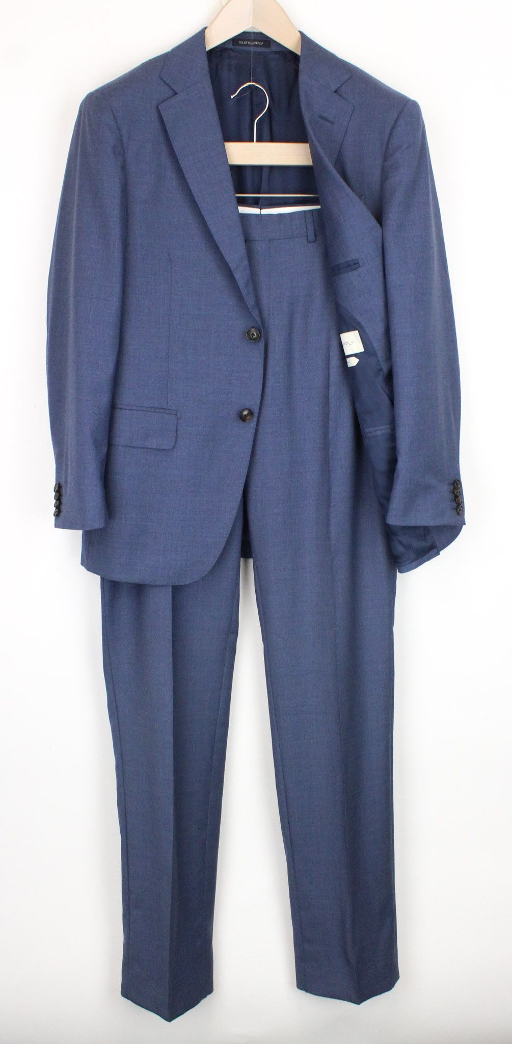 image of Suitsupply Napoli Uk38S Blue Wool Suit 67385, Men's