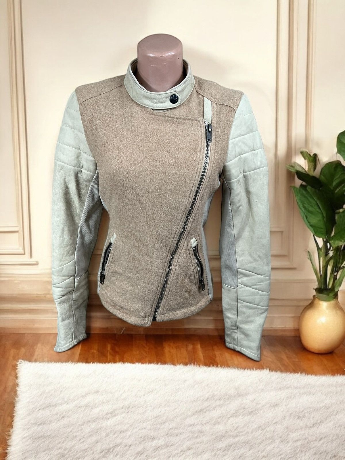 DENHAM Denham Bomber Jacket size M leather and wool Size M / US 6-8 / IT 42-44 - 1 Thumbnail