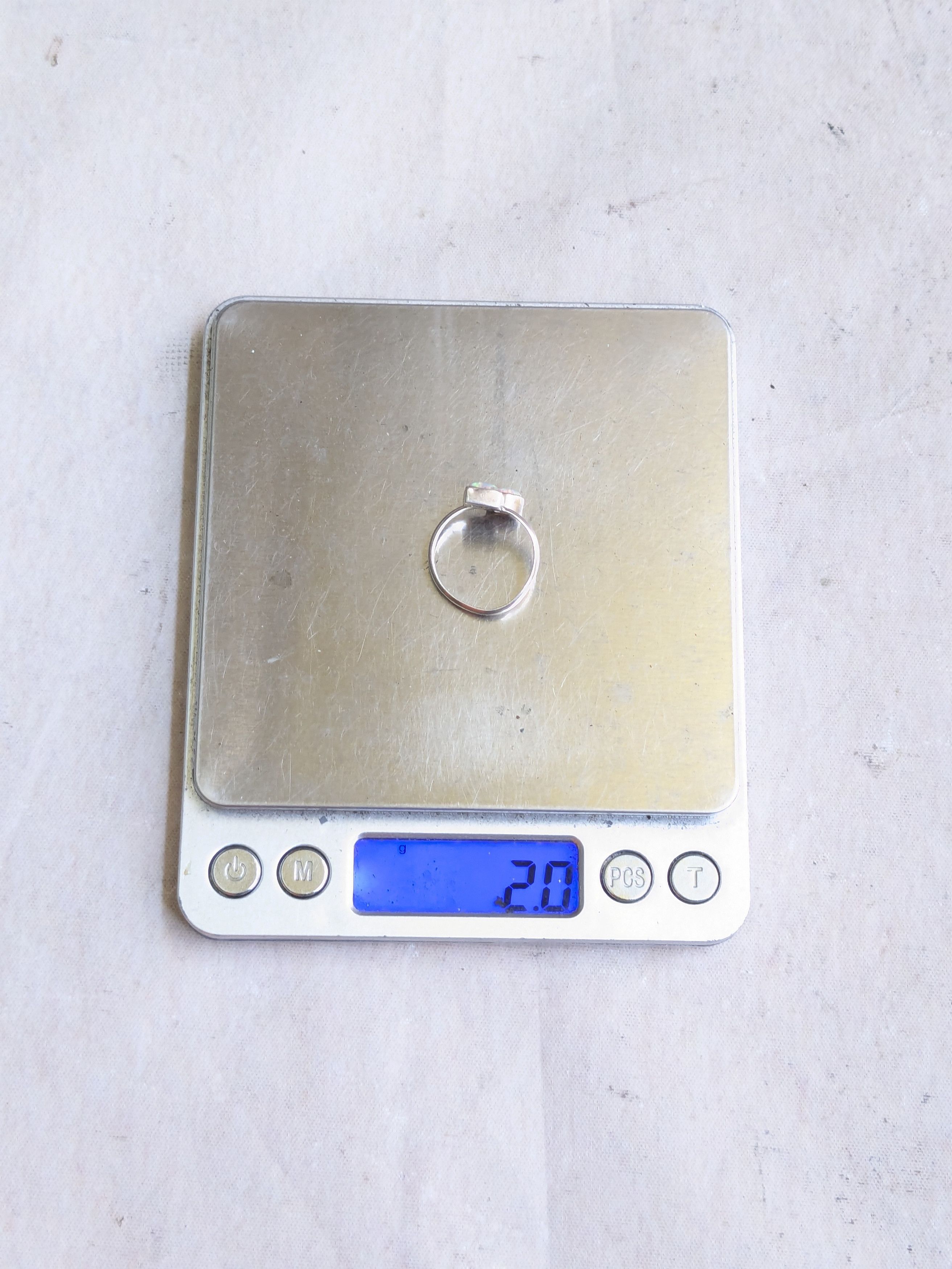 Jewelry × Vintage Sterling Silver Ring Opals Adjustable Round Modern Size ONE SIZE - 9 Thumbnail
