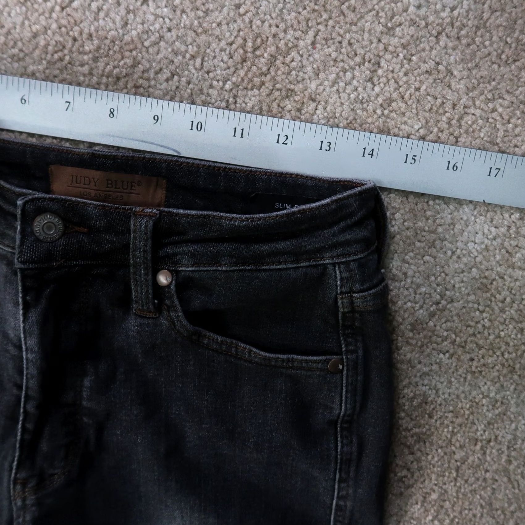 Vintage Judy Blue Slim Jeans Women's 5/27 Black Stretch Denim High Rise Skinny 5-Pocket Gold Button Zip Denim 28x28 Jeans Mens? Size 27" / US 4 / IT 40 - 7 Thumbnail